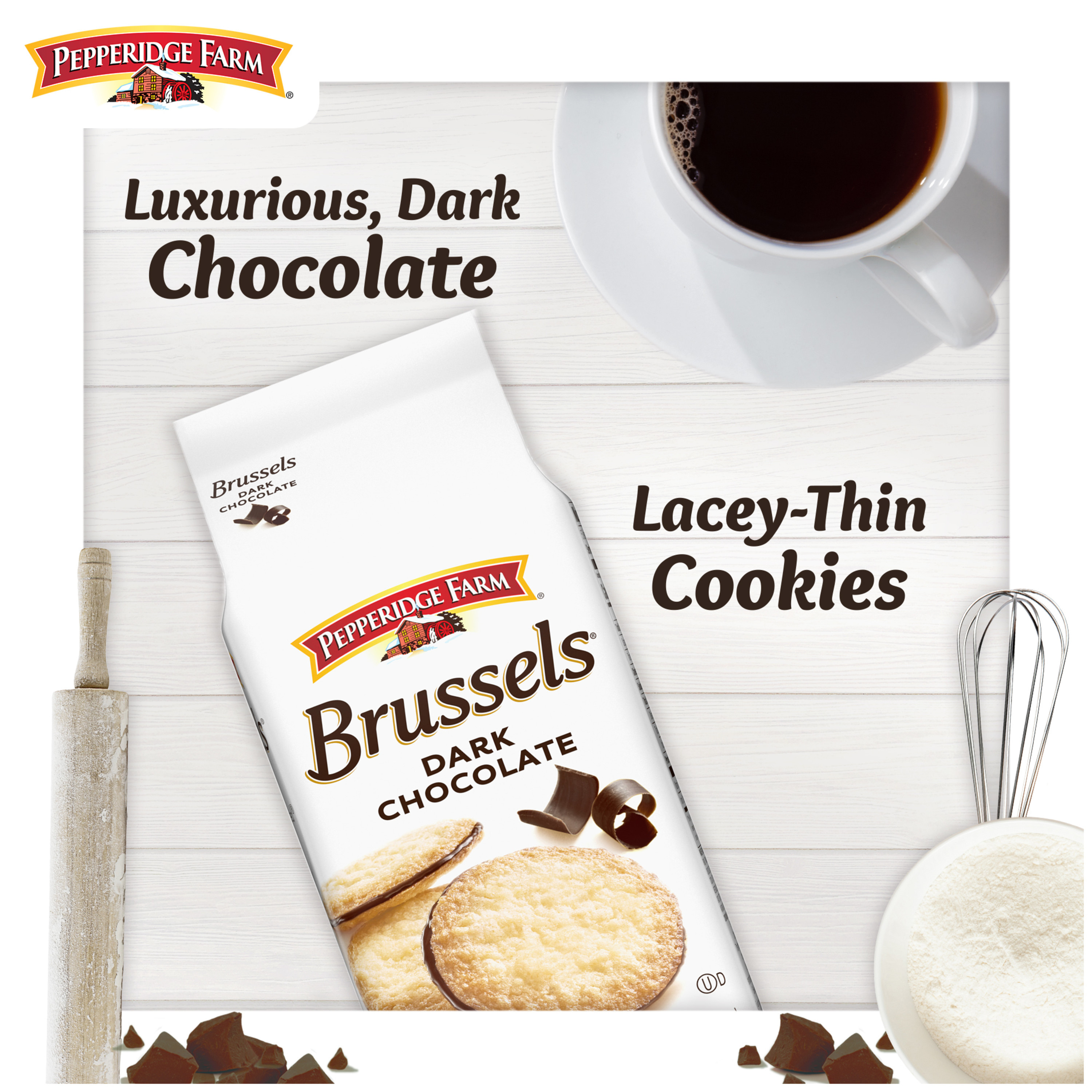 Pepperidge Farm Brussels Dark Chocolate, 15 Lace Cookies, 5.25 oz