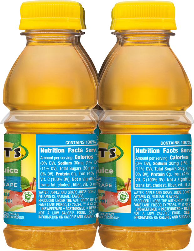 Mott's 100% Apple White Grape Juice, fl oz bottles, pack