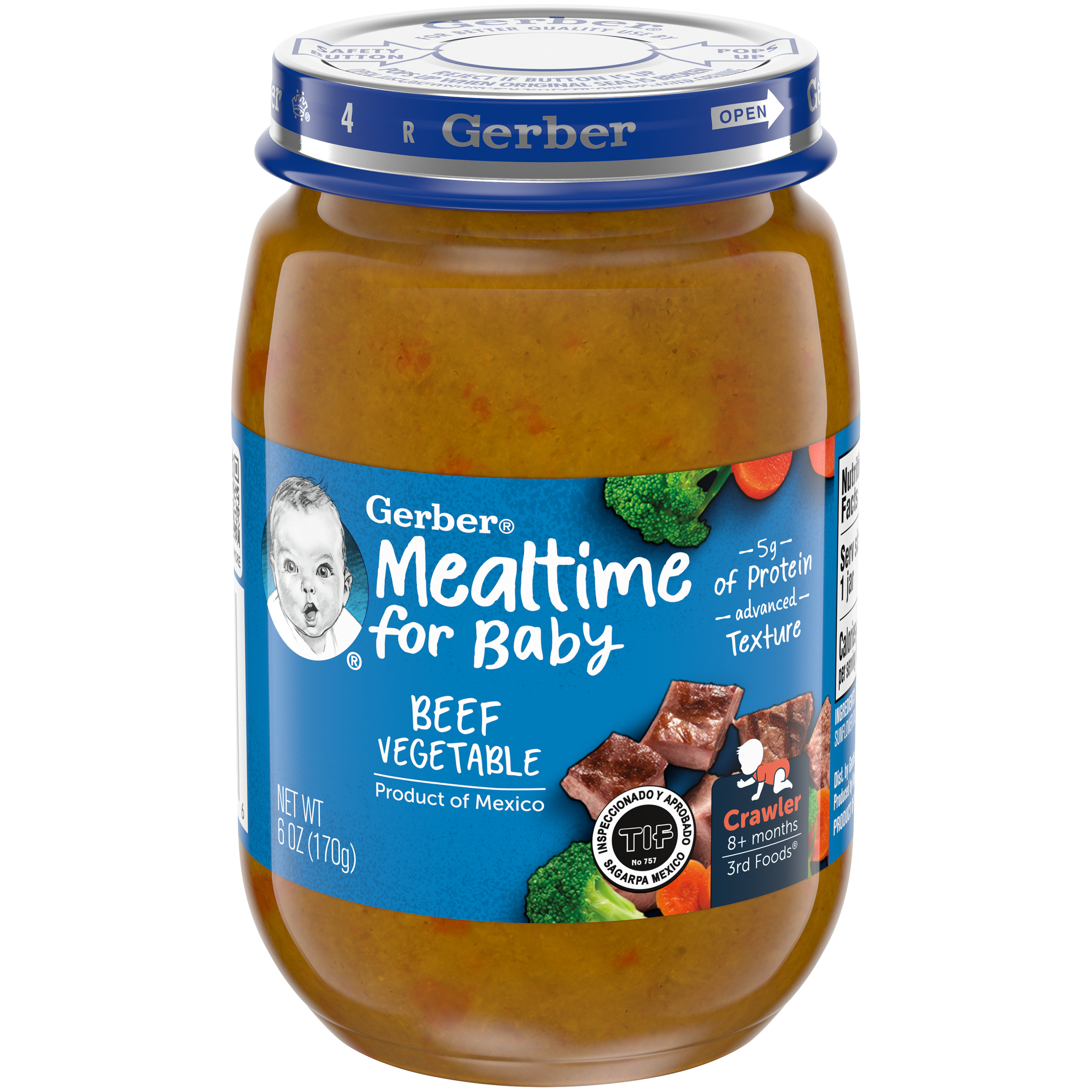 Gerber 3rd Foods Mealtime for Baby Baby Food, Beef Vegetable, oz