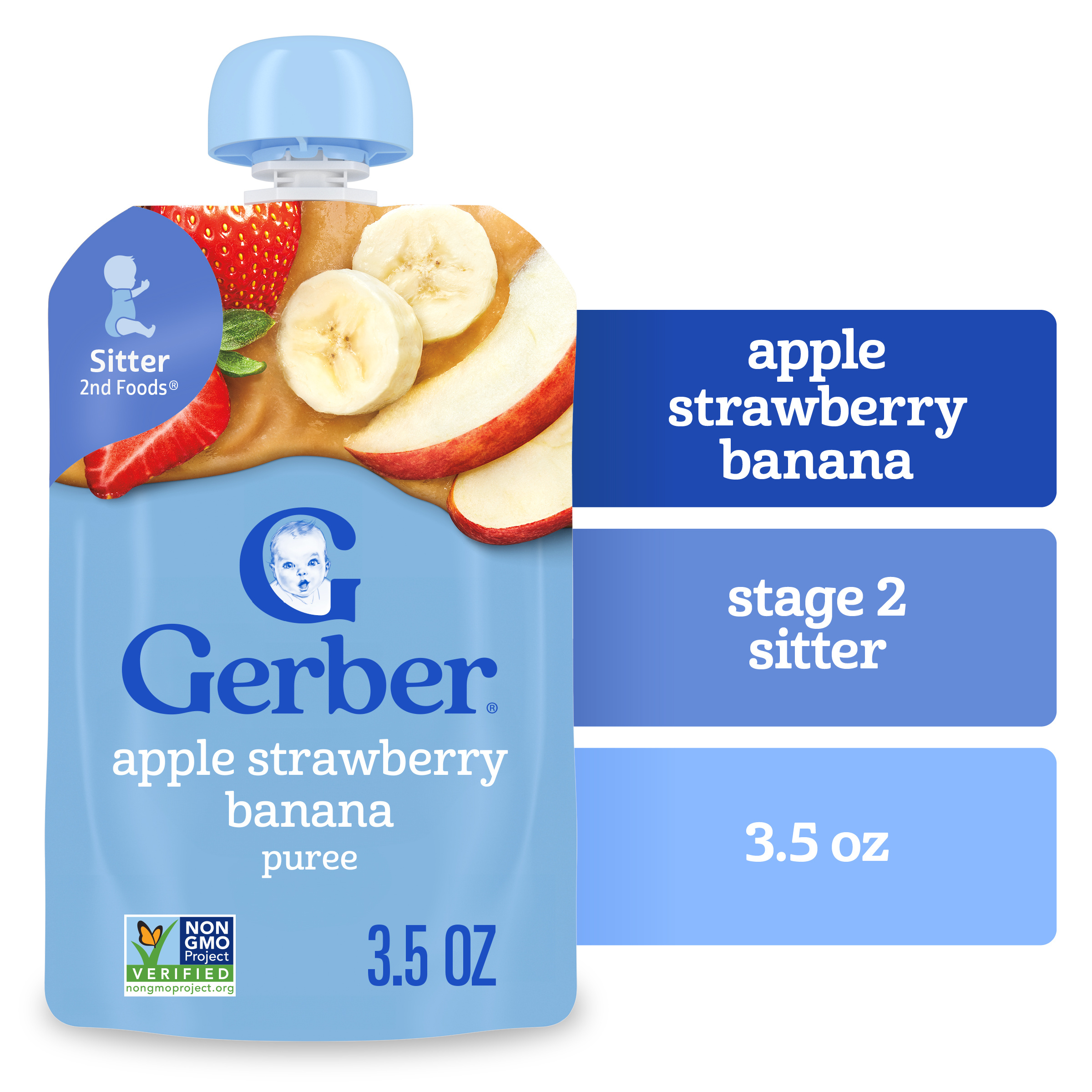 andmary bebe Dear my pouch アイボリー　2種 Gerber Stage 2 Baby Food, Apple Strawberry Banana Puree Pouch
