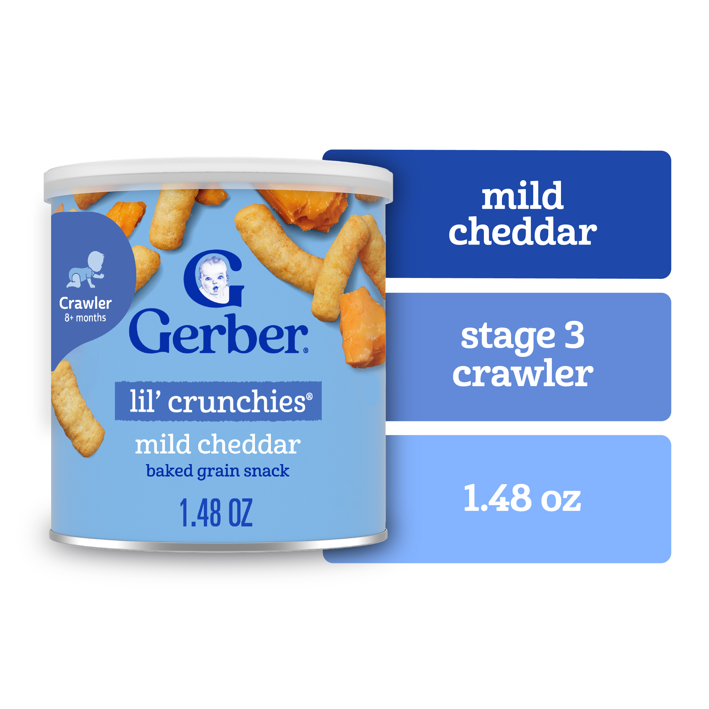 Gerber Playmaker Puffs, Mild Cheddar Game Day Baby Snacks, Lil