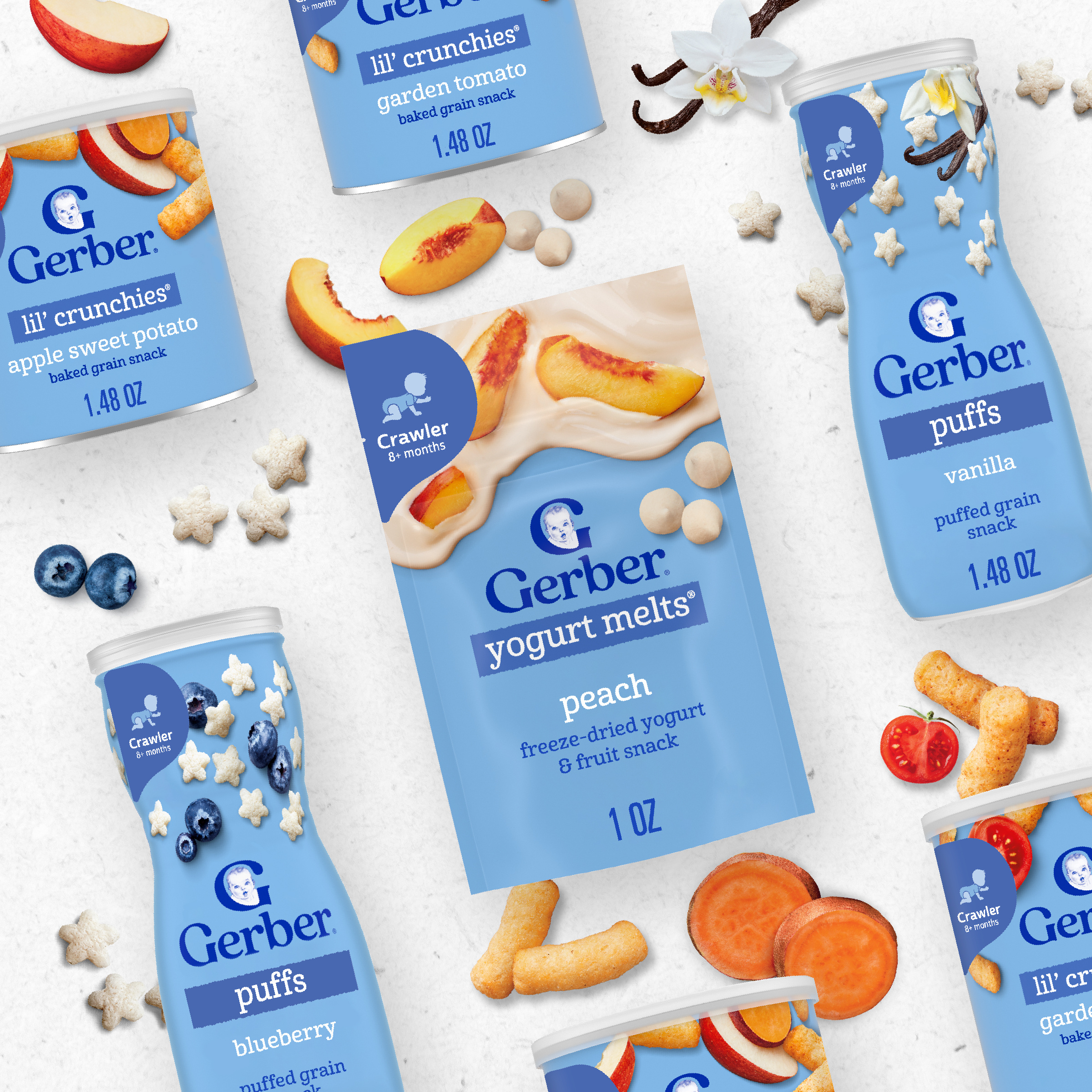 Gerber Stage 3 Baby Food Snacks, Garden Tomato Lil' Crunchies