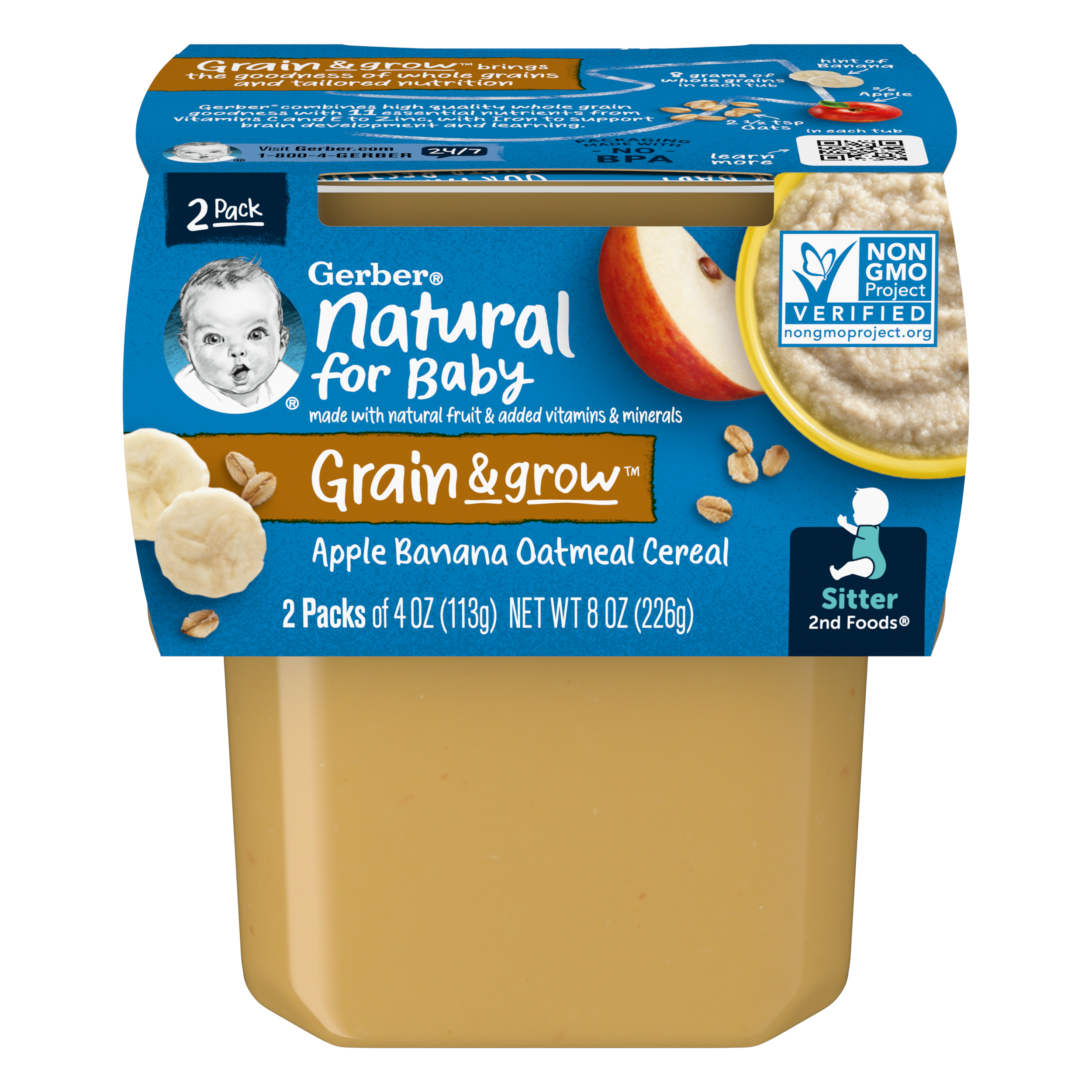 Gerber Apple Banana with Oatmeal Cereal, oz, ct Giant Eagle
