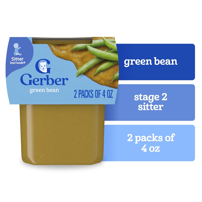 Gerber Stage Baby Food, Green Beans Puree Tubs, Baby Puree, 2PK