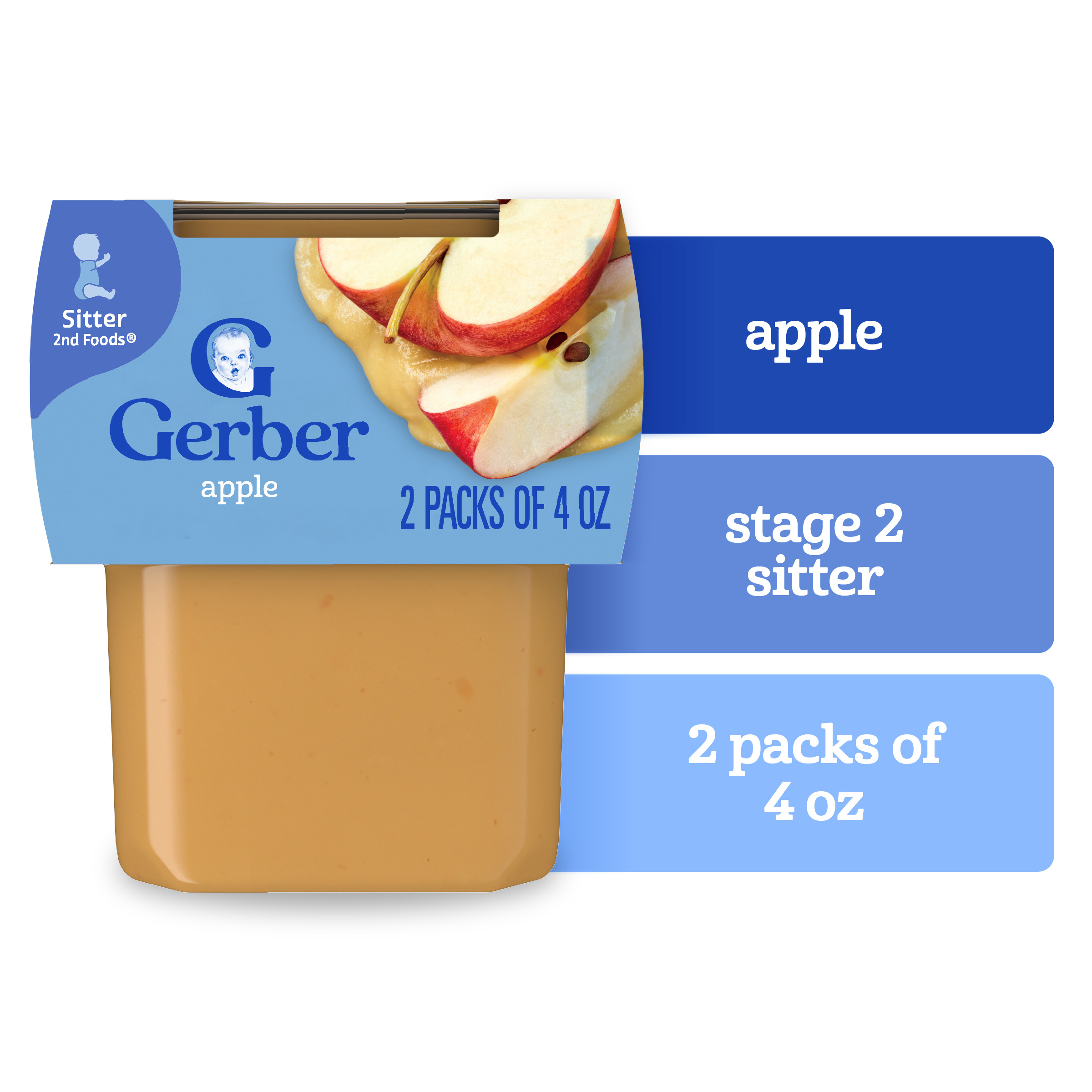 Gerber Stage Baby Food, Apple Puree Tubs, Baby Puree Giant