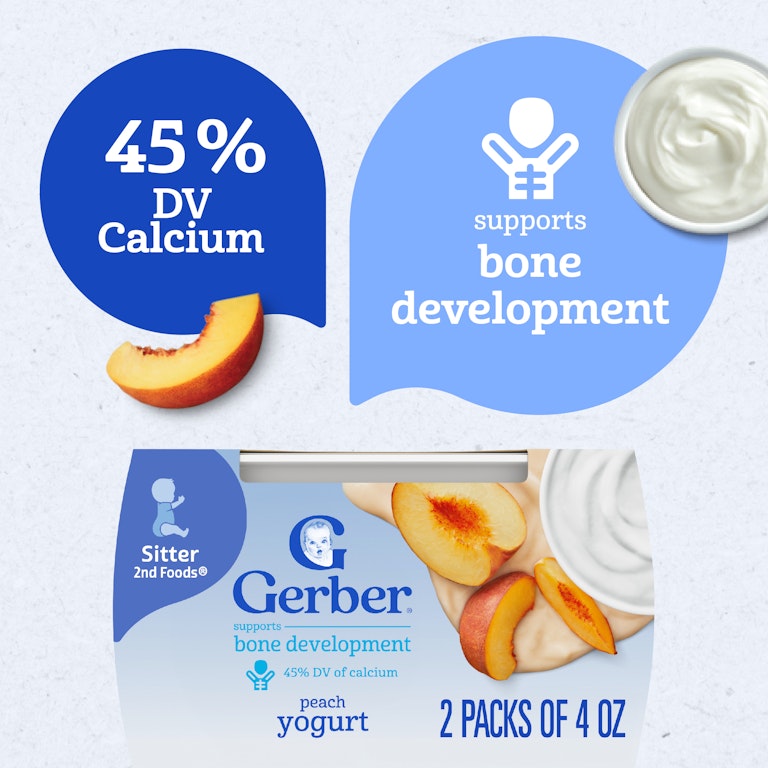 Gerber Stage Baby Food, Peach Yogurt Snack, Oz Tubs, Pack of