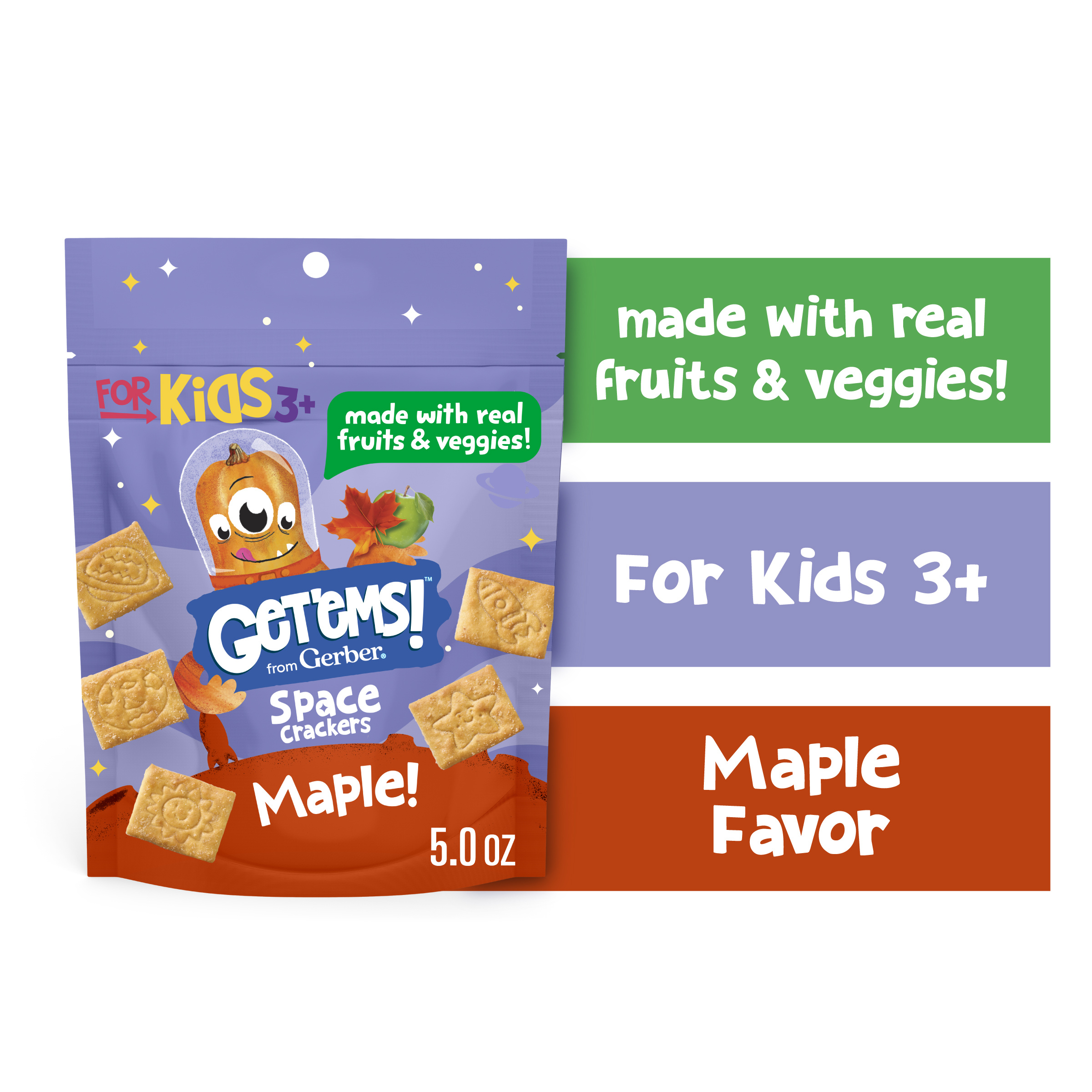 Get'ems! from Gerber Maple Space Crackers, Kids Snack Made with