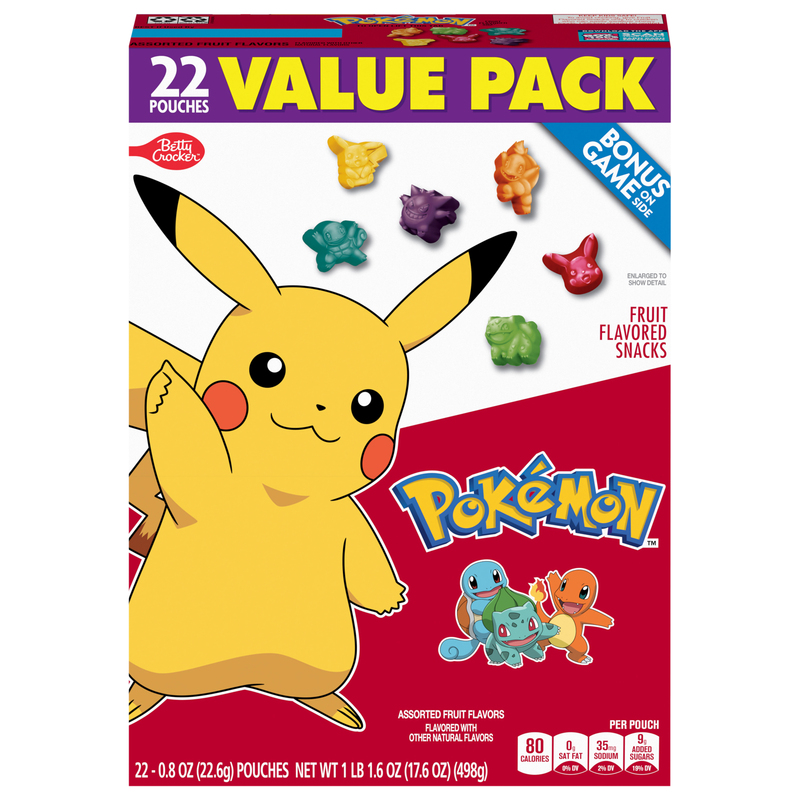 ポロックラムネ　ピカチュウ　グラードン　カメックス　ミズゴロウ　ジュカイン　など Betty Crocker Pokemon Assorted Fruit Flavors Fruit Flavored Snacks