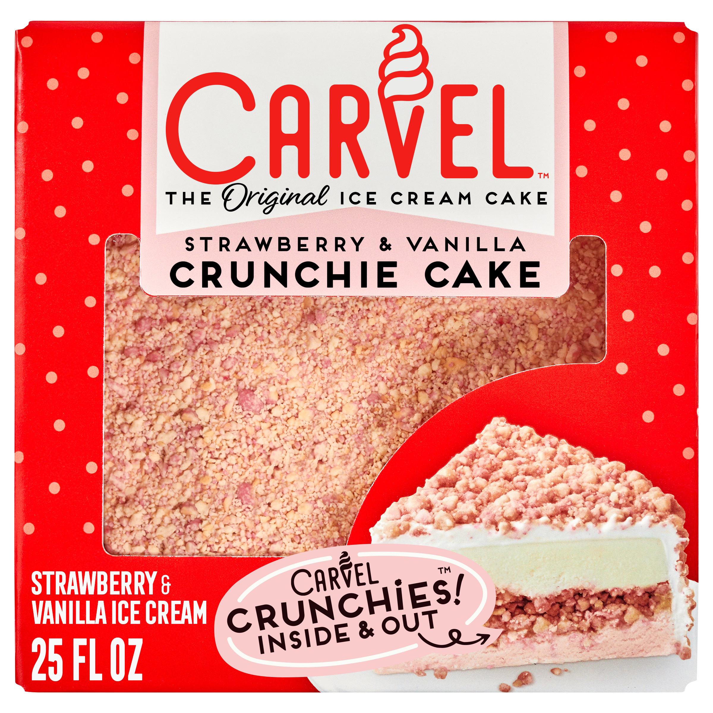 Carvel Lil' Love Strawberry Ice Cream Crunchie Cake, Strawberry