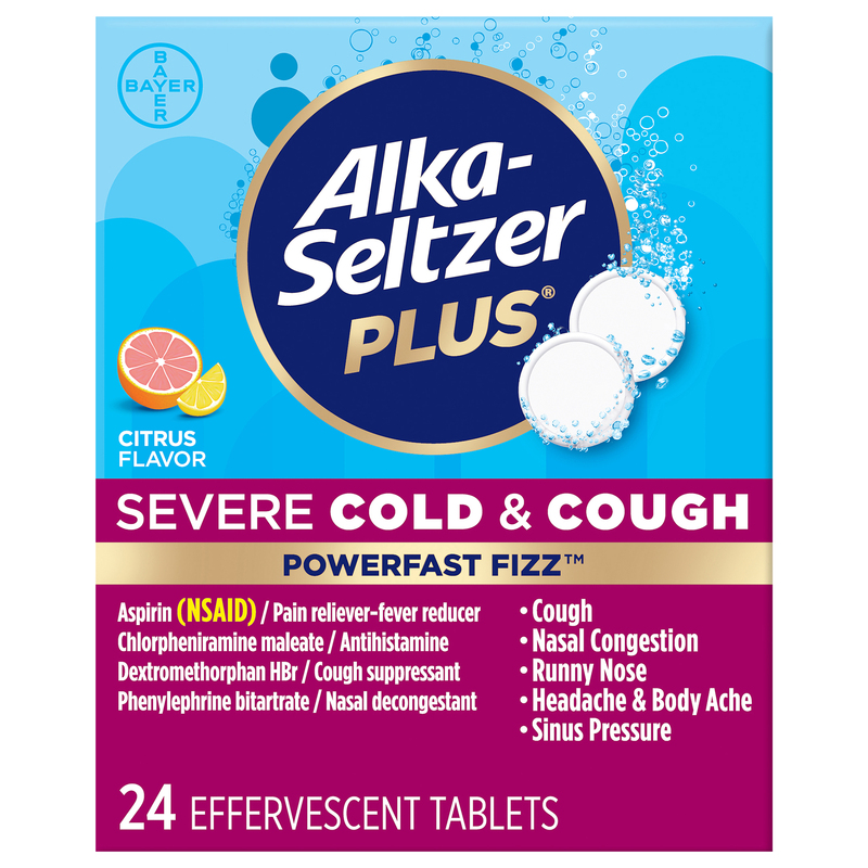 Alka-Seltzer Plus Effervescent Tablets Citrus Flavor Severe Cold