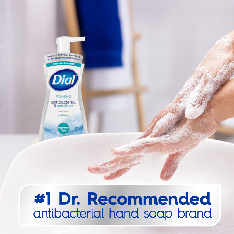 Dial Antibacterial Sensitive Foaming Hand Wash, Fragrance Free