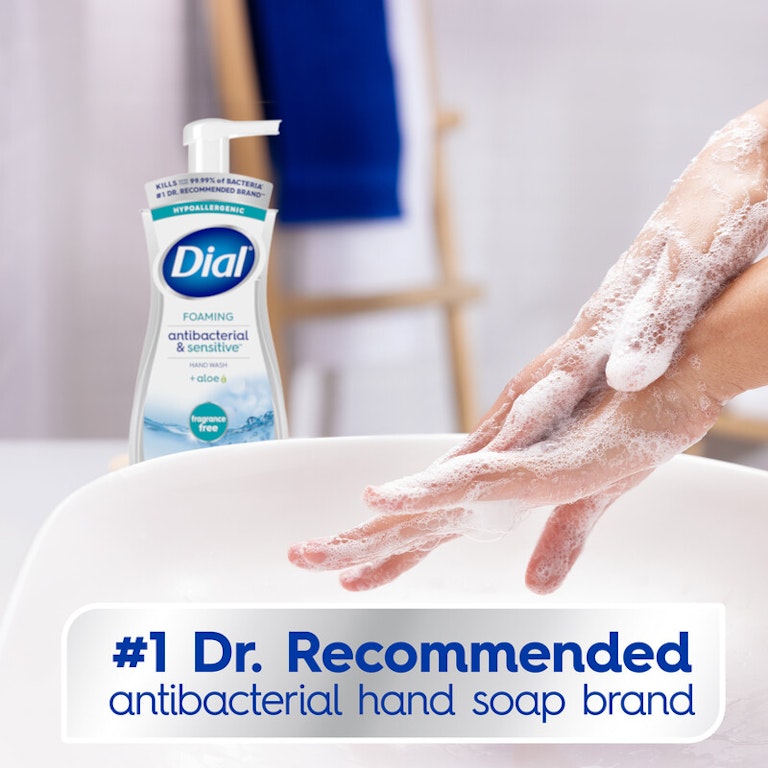 Dial Antibacterial Sensitive Foaming Hand Wash, Fragrance Free