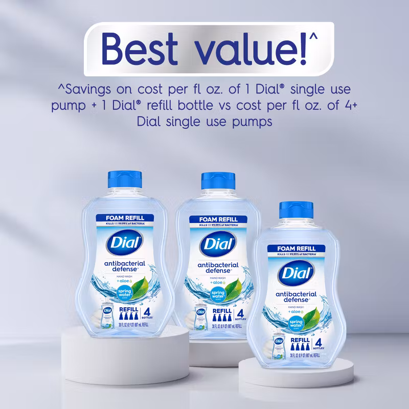 Dial Antibacterial Foaming Hand Wash Refill, Spring Water, 30