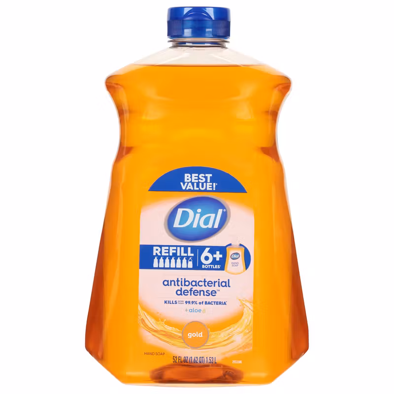 Dial Antibacterial Liquid Hand Soap Refill, Gold, 52 fl oz Giant