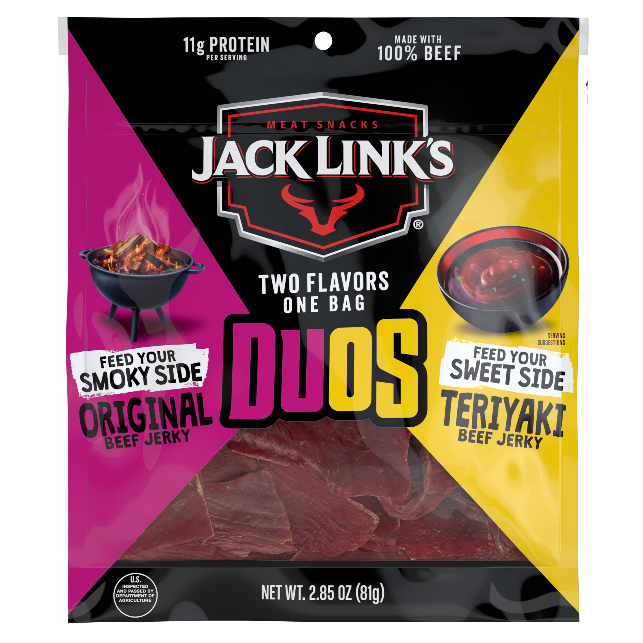 Jack Link's Duos Original and Teriyaki Beef Jerky, 2.85 ounce