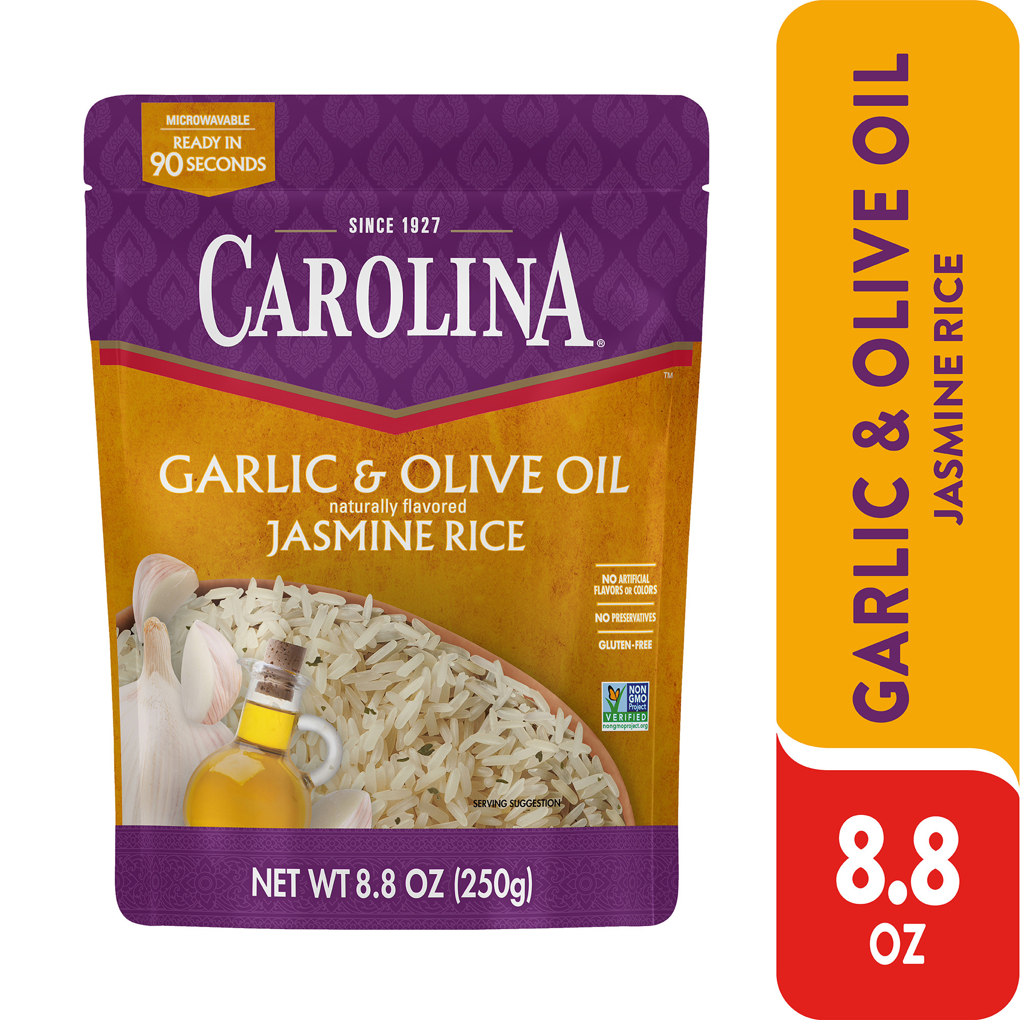 Carolina Garlic & Olive Oil Jasmine Rice, Ready to Heat 90 Seconds