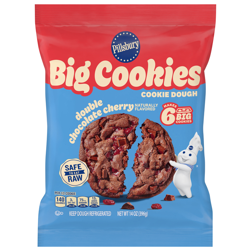 Pillsbury Big Cookies Double Chocolate Cherry Cookie Dough | Giant