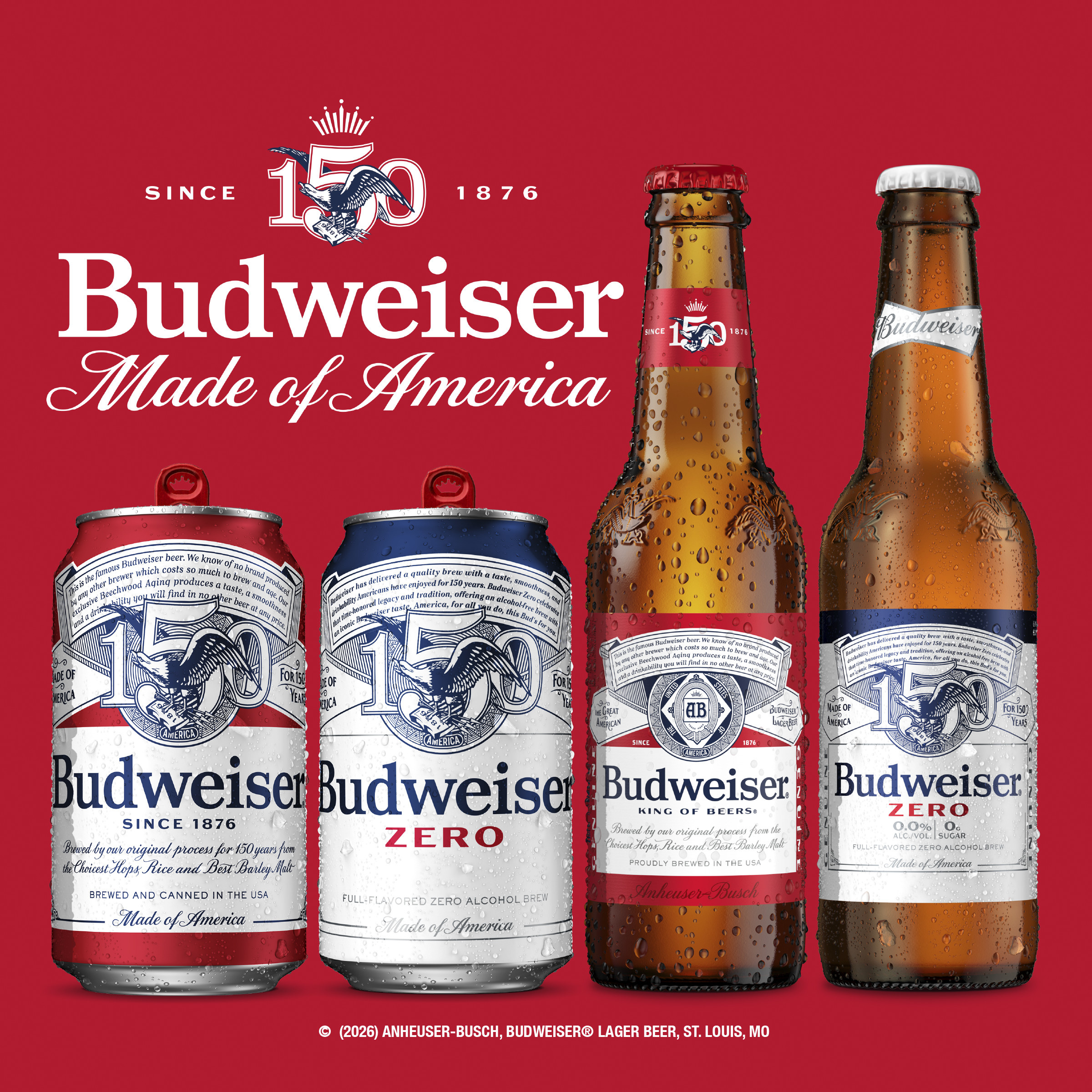 Budweiser Zero Alcohol Free American Lager Beer 12 Pack, 12 fl oz