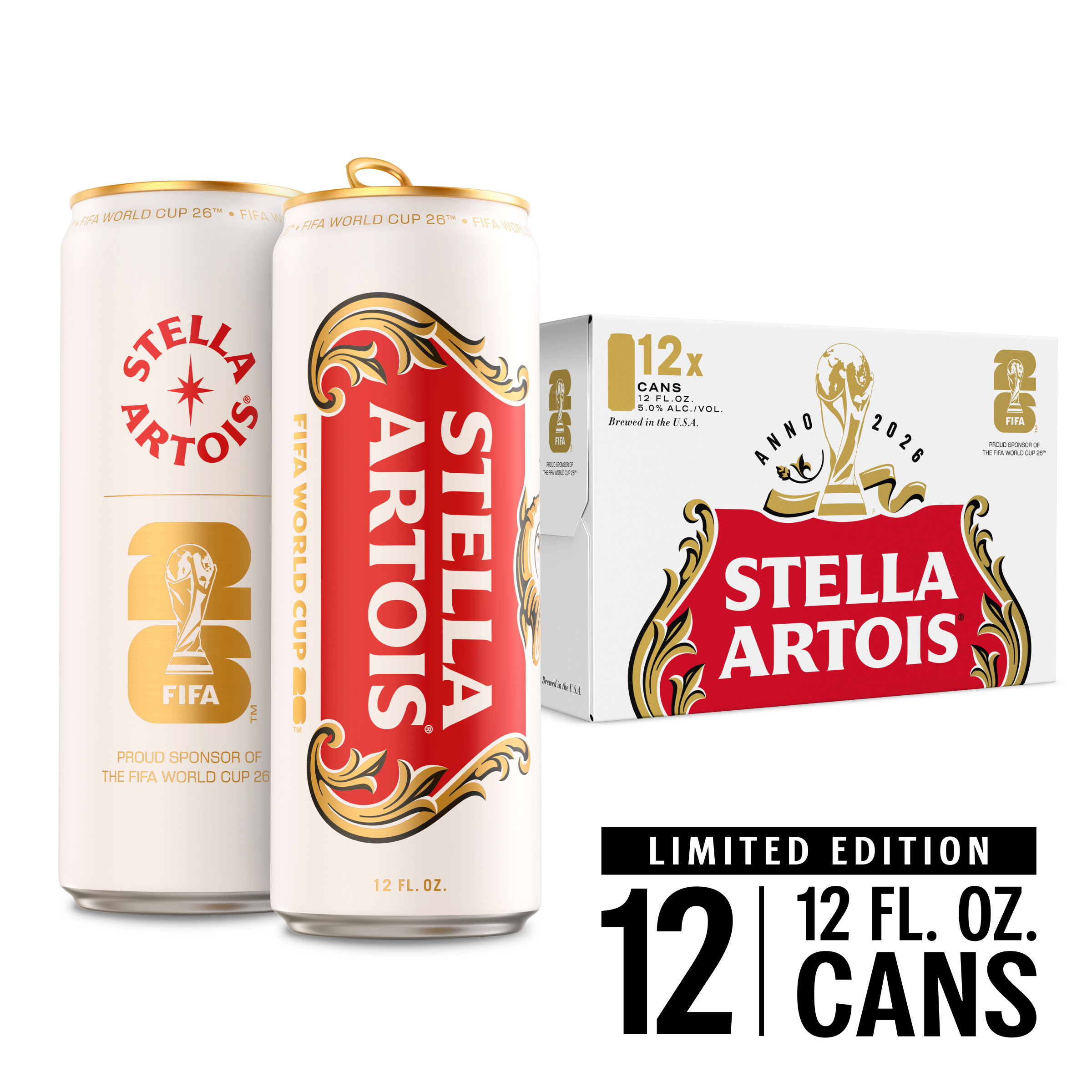 Stella Artois Premium Lager Beer, 12 Pack, 12 fl oz cans, 5% ABV