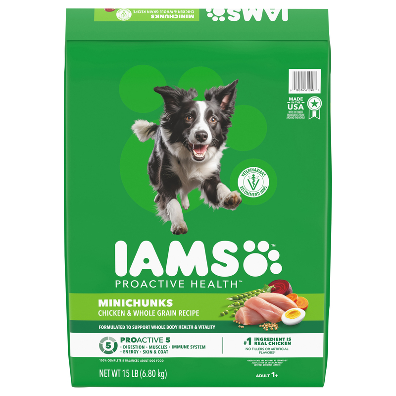 IAMS Adult 1+ 100% Complete Balanced Minichunks Chicken Whole