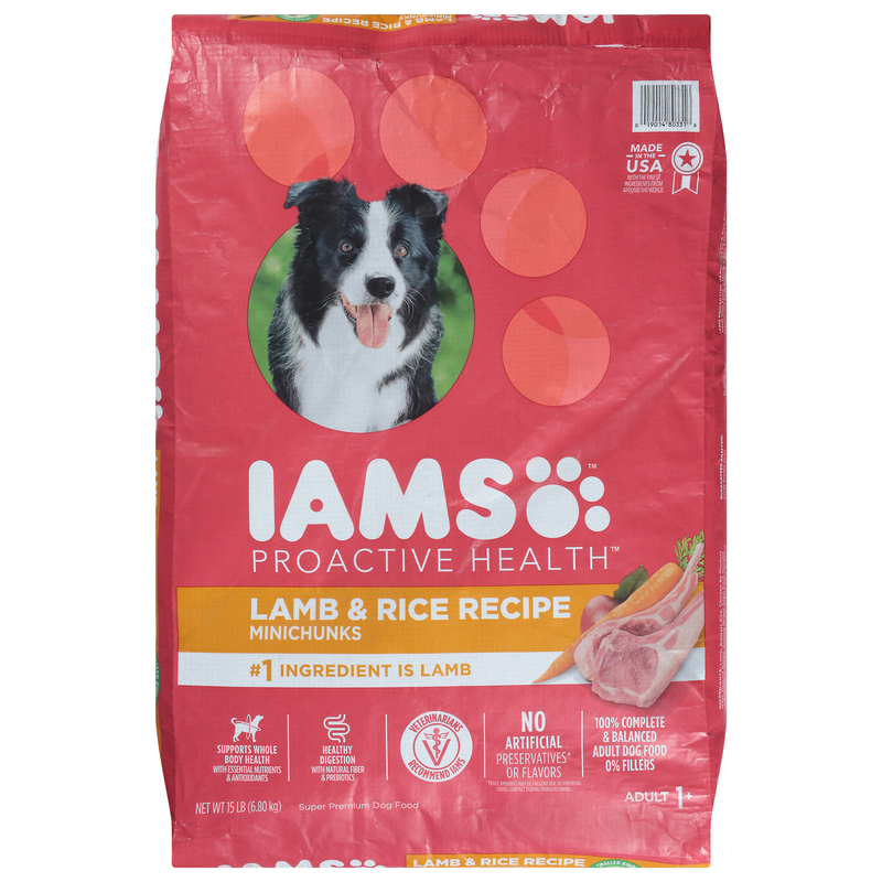 IAMS Dog Food, Lamb Rice Recipe, Minichunks, Super Premium