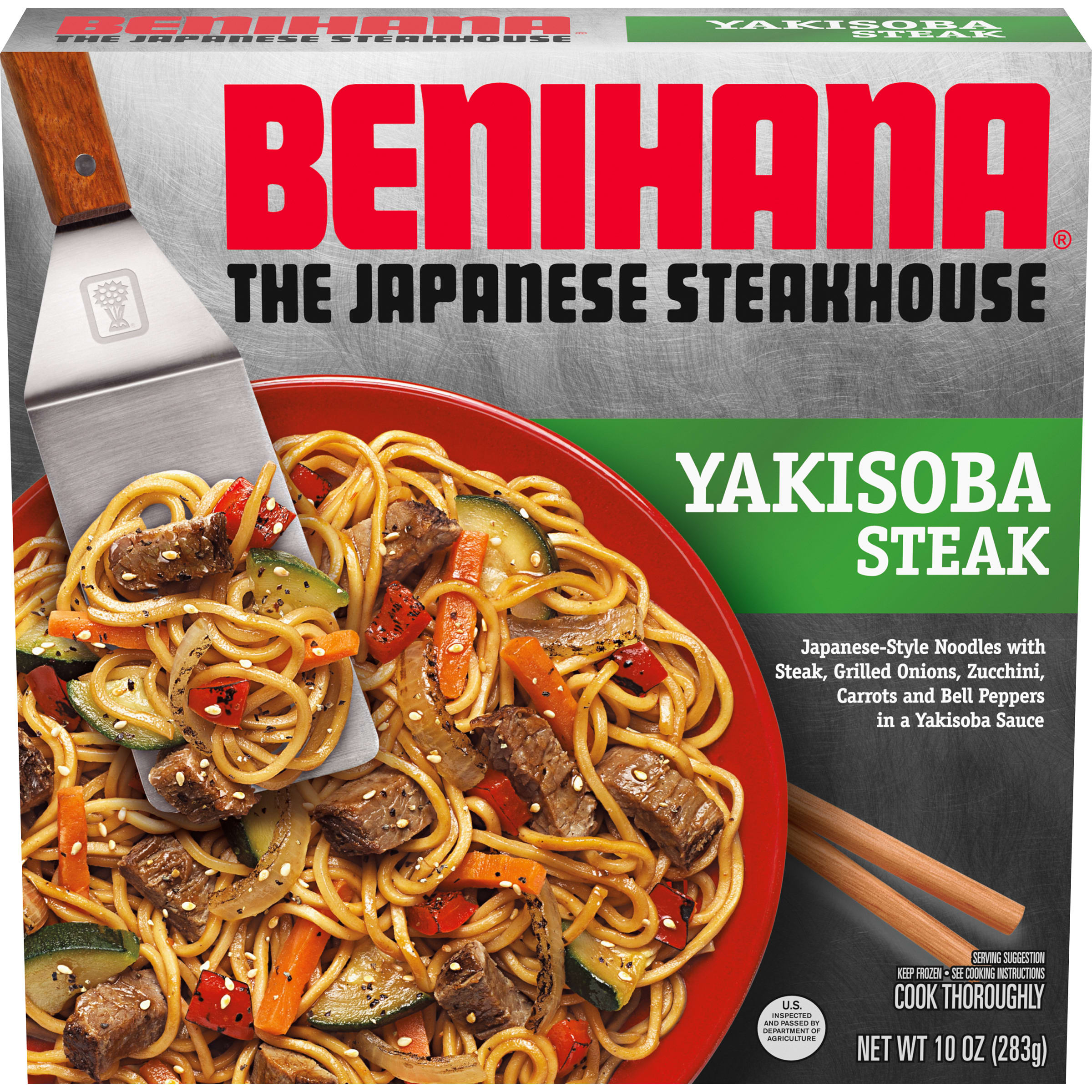 Benihana The Japanese Steakhouse Yakisoba Steak Frozen Meal, 10 oz