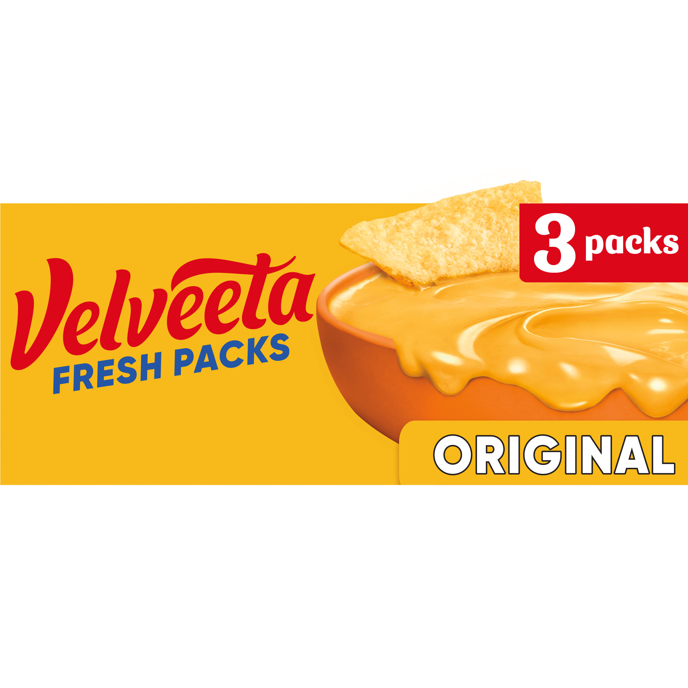 Velveeta Fresh Packs Original Pasteurized Recipe Cheese Product, 3