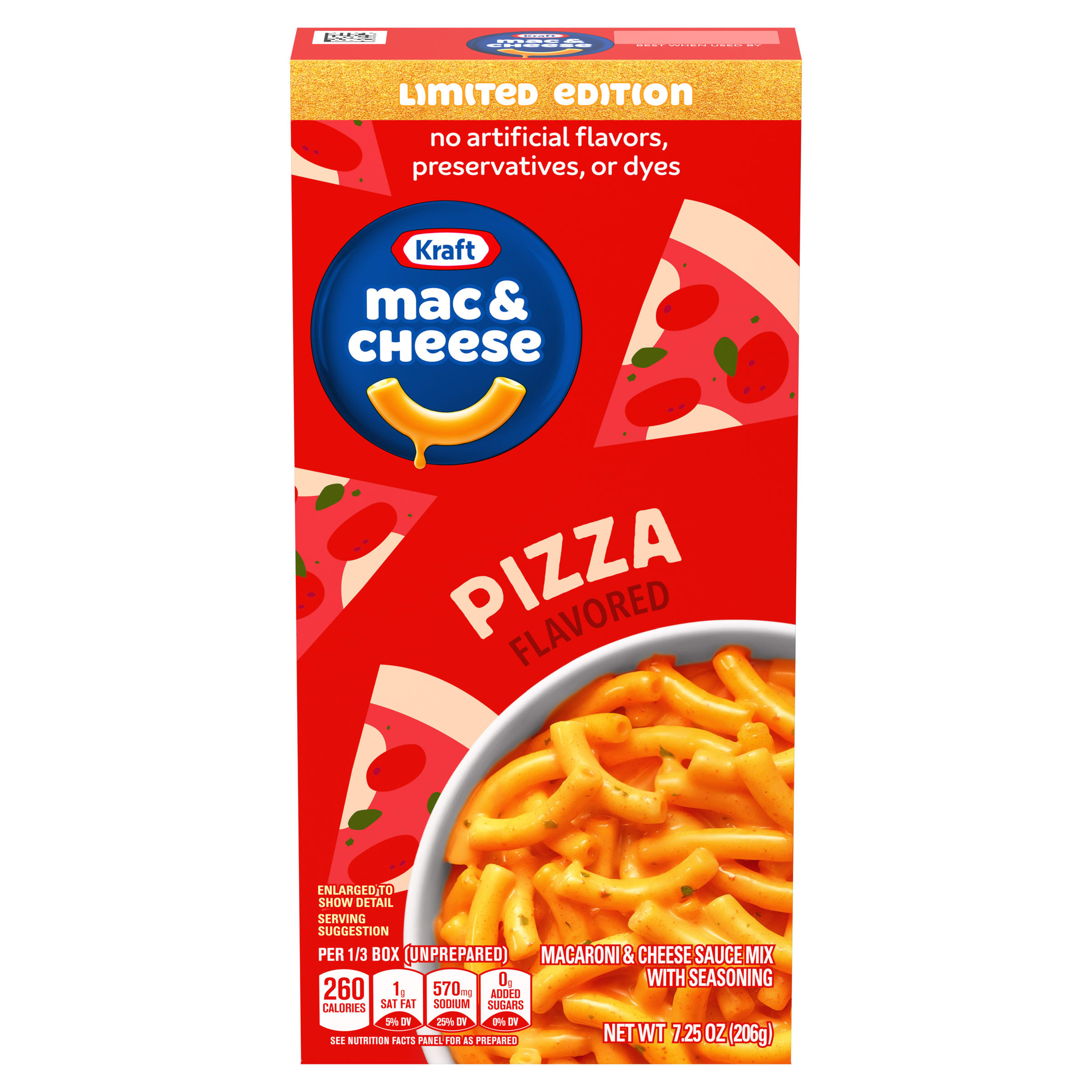 Kraft Pizza Flavored Mac & Cheese Macaroni and Cheese Dinner, 7.25
