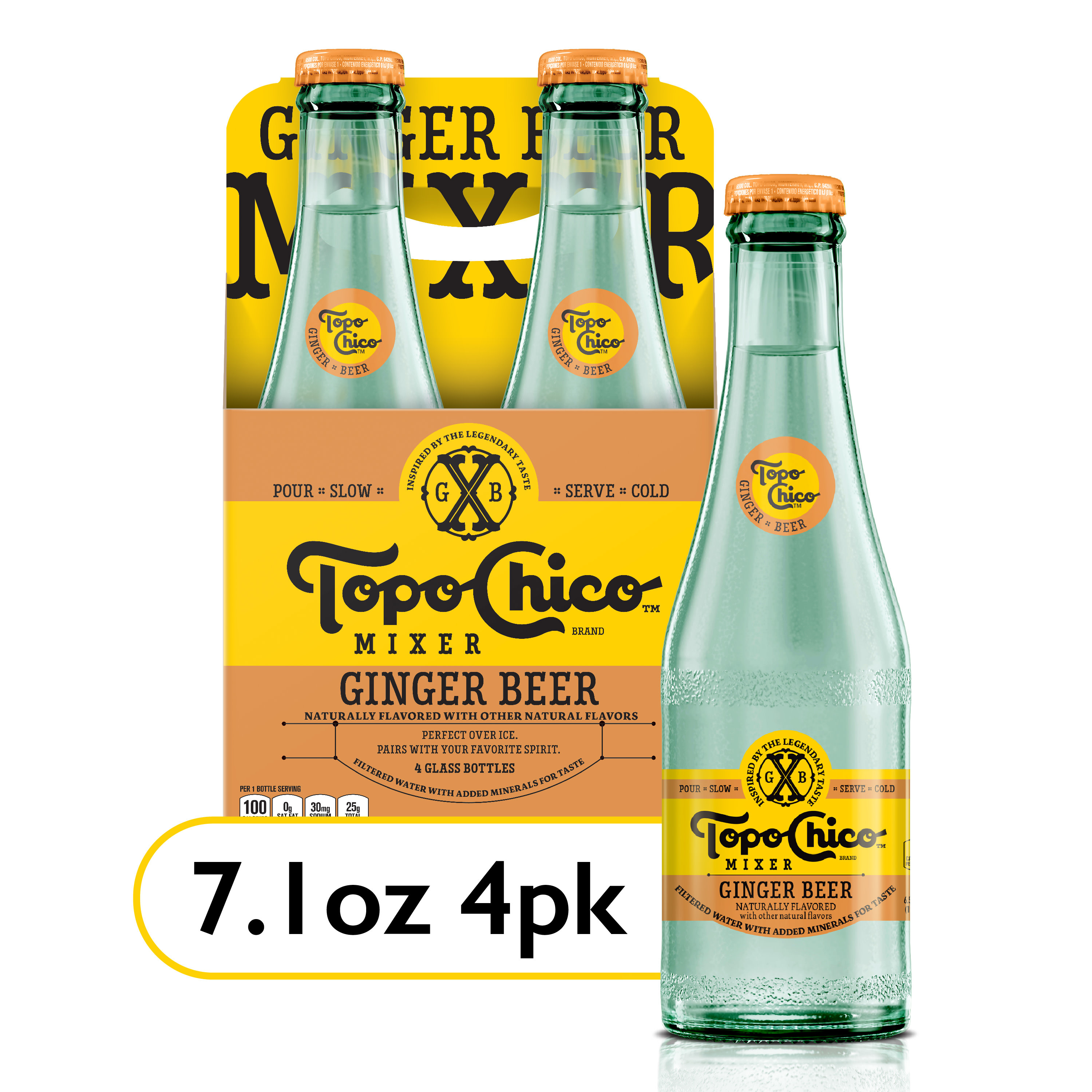 Topo Chico Mixer, Ginger Beer Drinks Mixer, 7.1 fl oz Glass