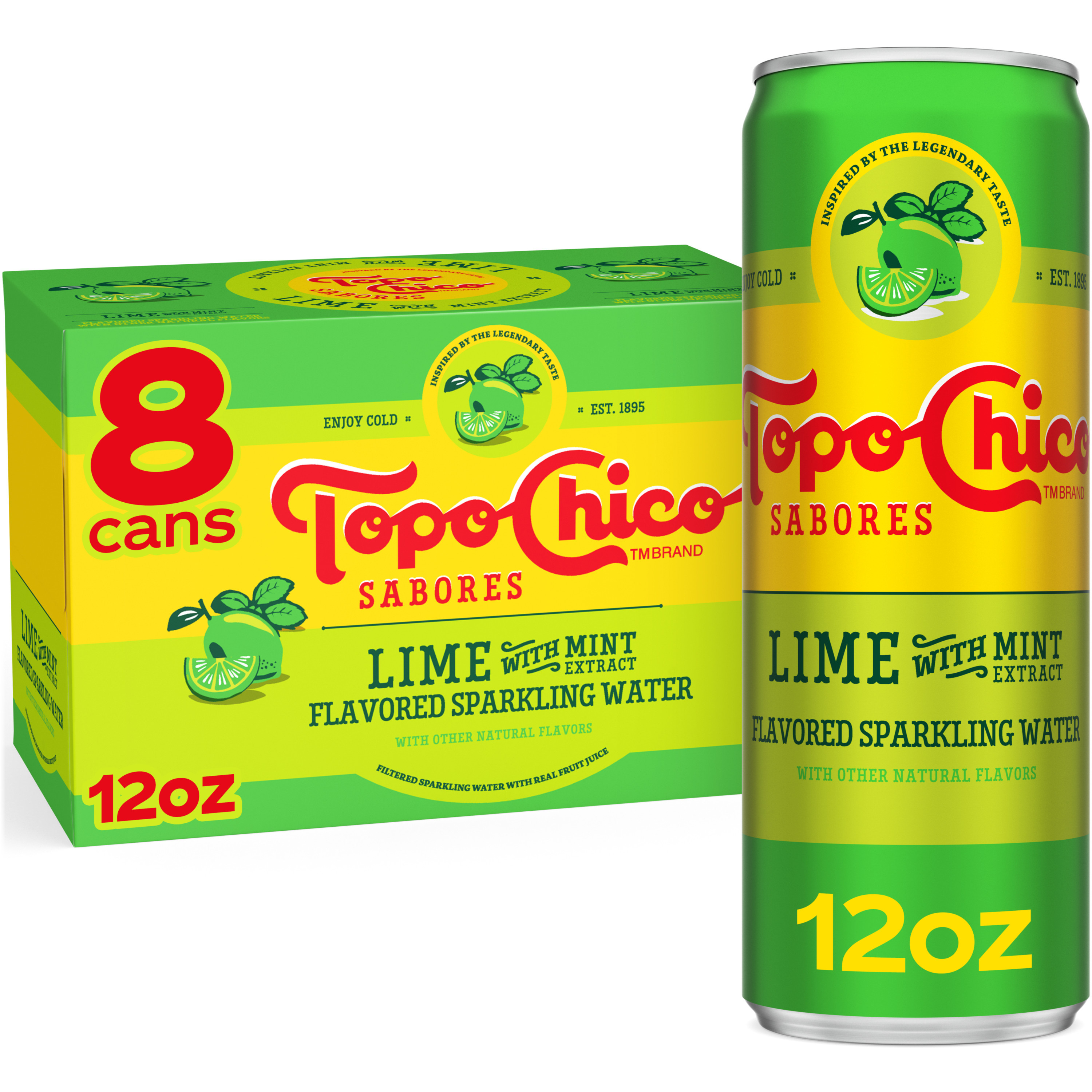 Topo Chico Sparkling Mineral Water Glass Bottles, 12 fl oz, 4 Pack