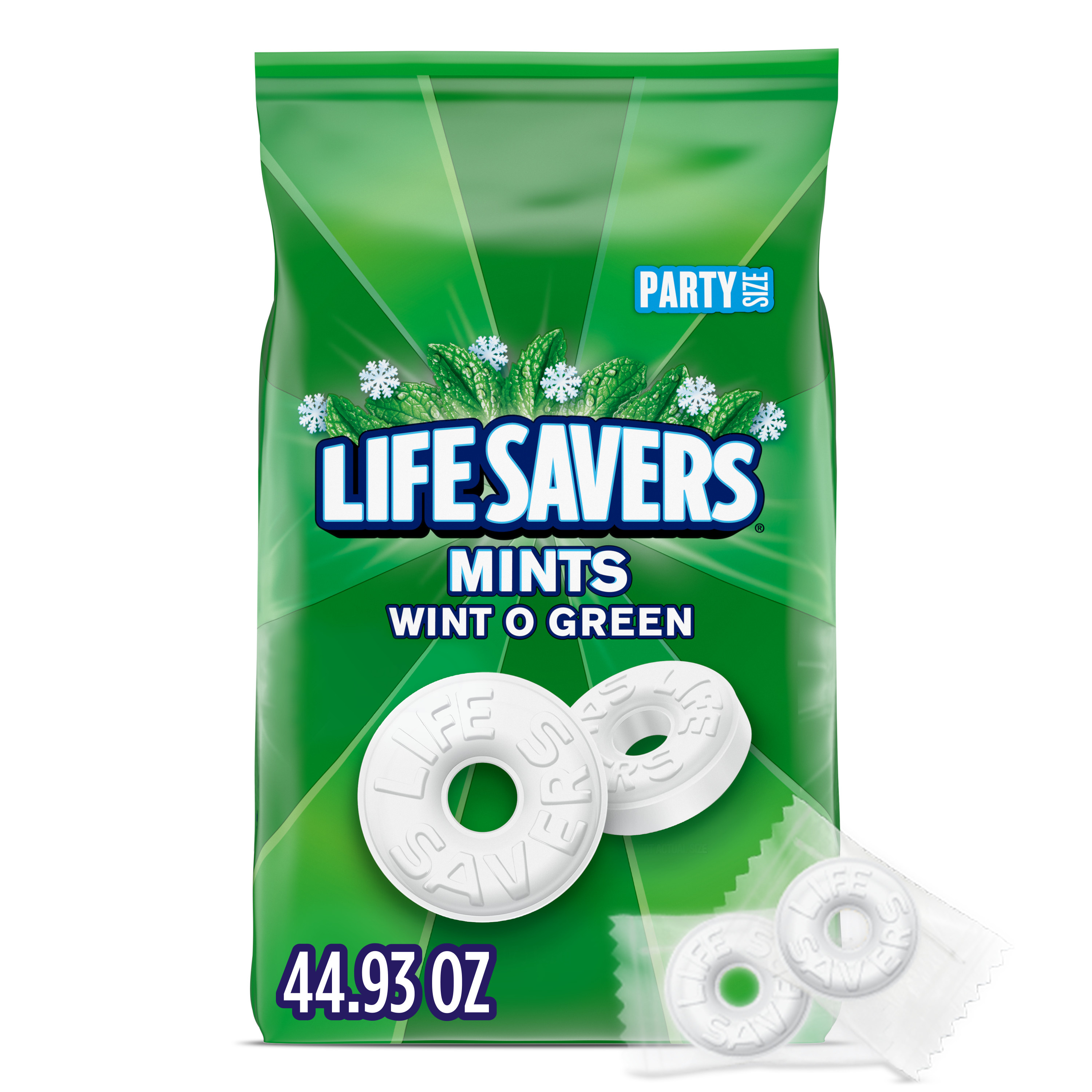 LIFE SAVERS Wint-O-Green Breath Mint Bulk Hard Candy, Party Size