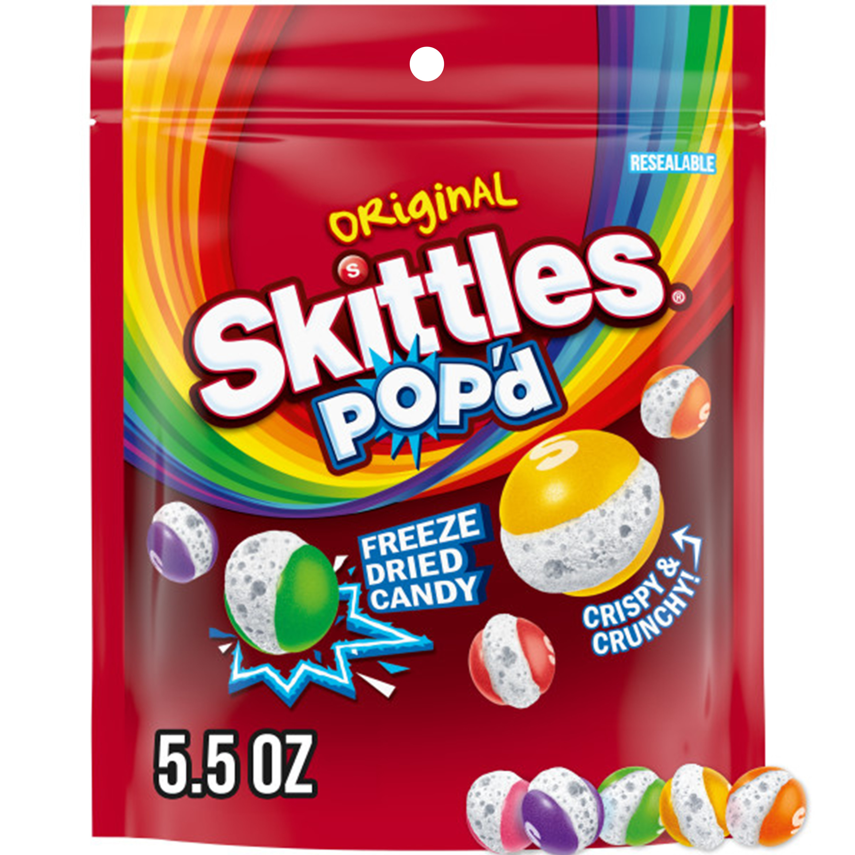 SKITTLES POP'd Originals Freeze Dried Candy, 5.5 Oz Bag | Giant