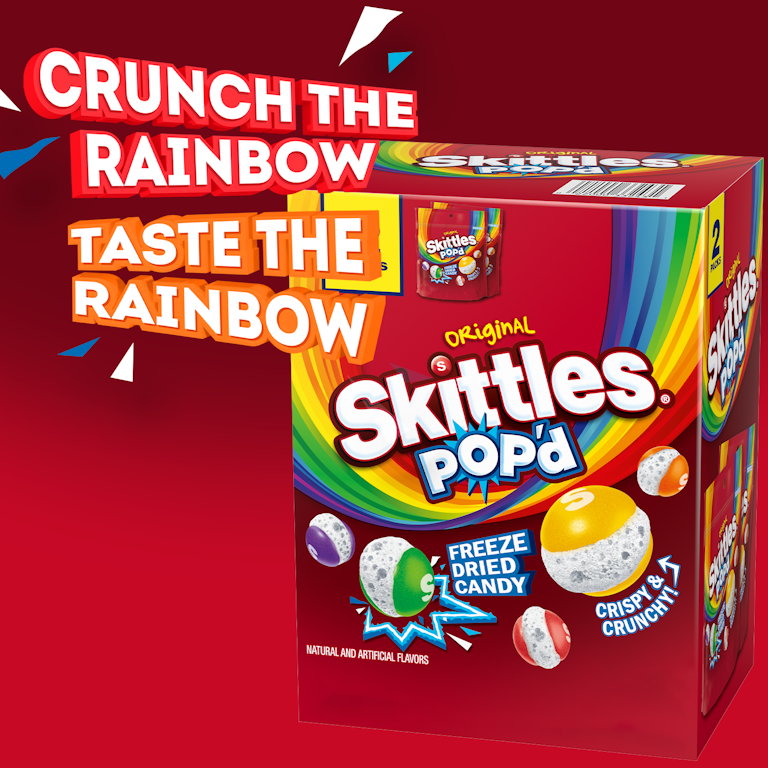 SKITTLES POP'd Originals Freeze Dried Candy, 5.5 Oz Bag | Giant SKITTLES POP'd Originals Freeze Dried Candy, 5.5 Oz Bag | Giant