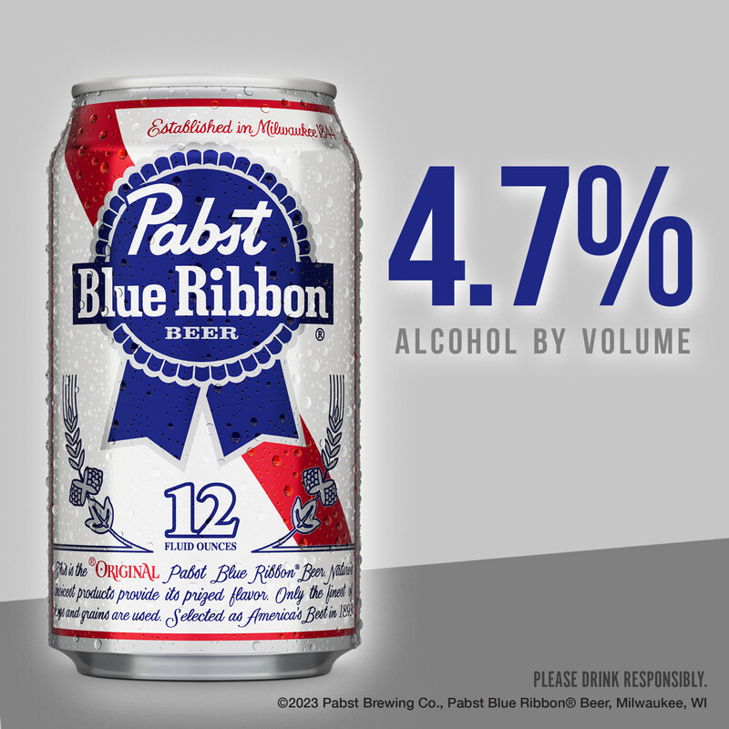 Pabst Blue Ribbon Beer, 12 Pack, 12 fl oz Aluminum Cans, 4.7% ABV