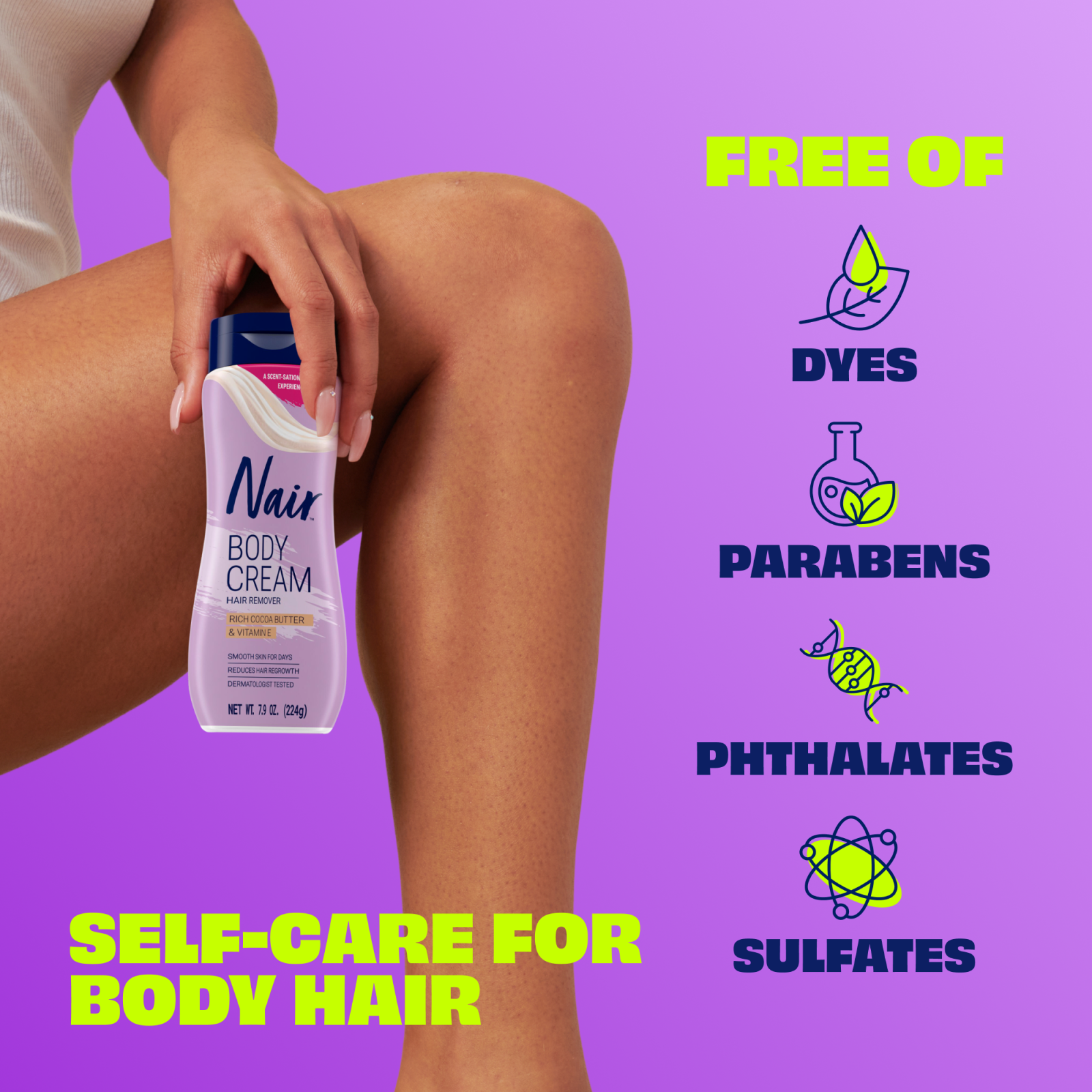 E.I.R EXTRA BODY CREAM 200g✖️2 Nair Body Cream Hair Remover with Rich Cocoa Butter and Vitamin E