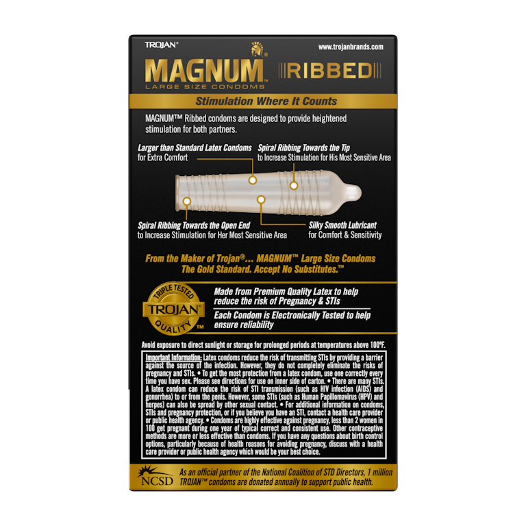 Trojan Magnum Ribbed Large Size Lubricated Condoms - 12 Count | Giant Eagle | Because It Matters | Grocery Store & Pharmacy Trojan Magnum Ribbed Large Size Lubricated Condoms - 12 Count | Giant Eagle | Because It Matters | Grocery Store & Pharmacy