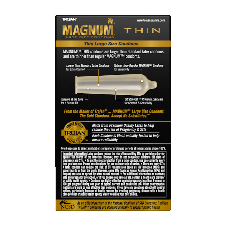 Trojan Magnum Thin Large Size Lubricated Condoms, 12 Count | Giant Eagle | Because It Matters | Grocery Store & Pharmacy Trojan Magnum Thin Large Size Lubricated Condoms, 12 Count | Giant Eagle | Because It Matters | Grocery Store & Pharmacy