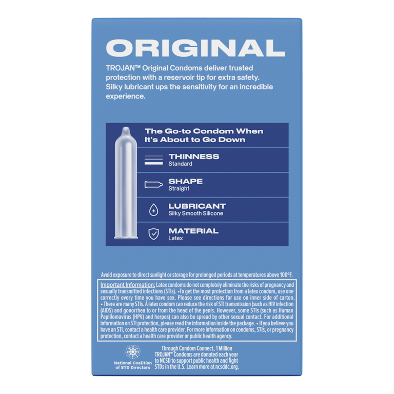 Trojan Original Latex Lubricated Condoms for Men, Classic Straight Shape, 12 Count | Giant Eagle | Because It Matters | Grocery Store & Pharmacy Trojan Original Latex Lubricated Condoms for Men, Classic Straight Shape, 12 Count | Giant Eagle | Because It Matters | Grocery Store & Pharmacy