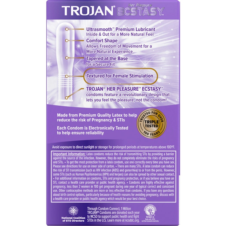 Trojan Her Pleasure Ecstasy Lubricated Condoms - 10 Count | Giant Eagle | Because It Matters | Grocery Store & Pharmacy Trojan Her Pleasure Ecstasy Lubricated Condoms - 10 Count | Giant Eagle | Because It Matters | Grocery Store & Pharmacy
