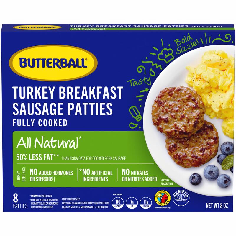 Butterball All Natural Turkey Breakfast Sausage Patties Giant