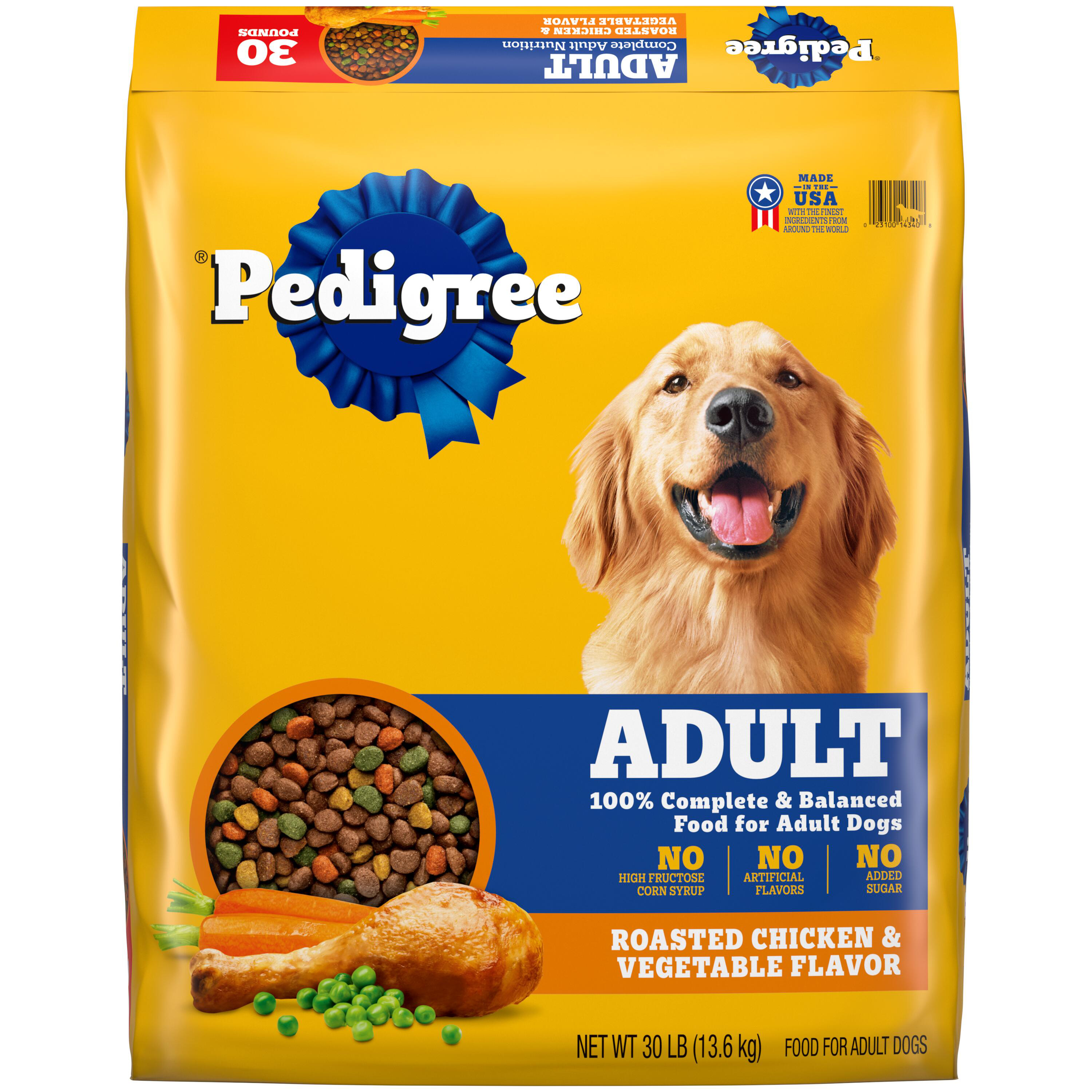 Pedigree Adult Dry Dog Food Roasted Chicken Vegetable Flavor, 30