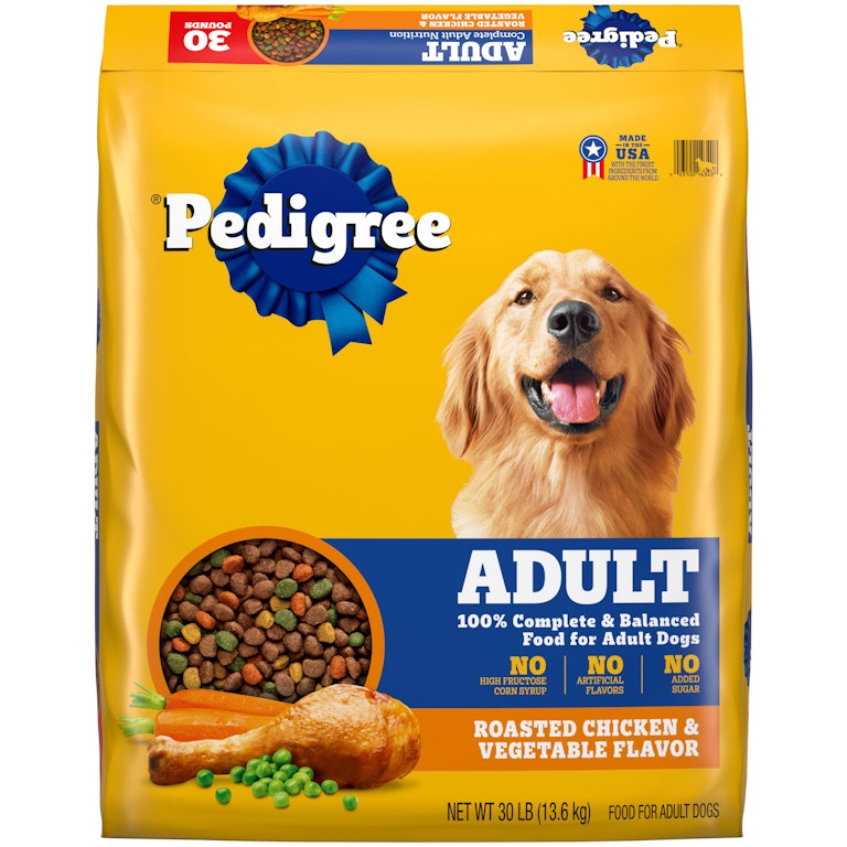 Pedigree Adult Dry Dog Food Roasted Chicken Vegetable Flavor, 30