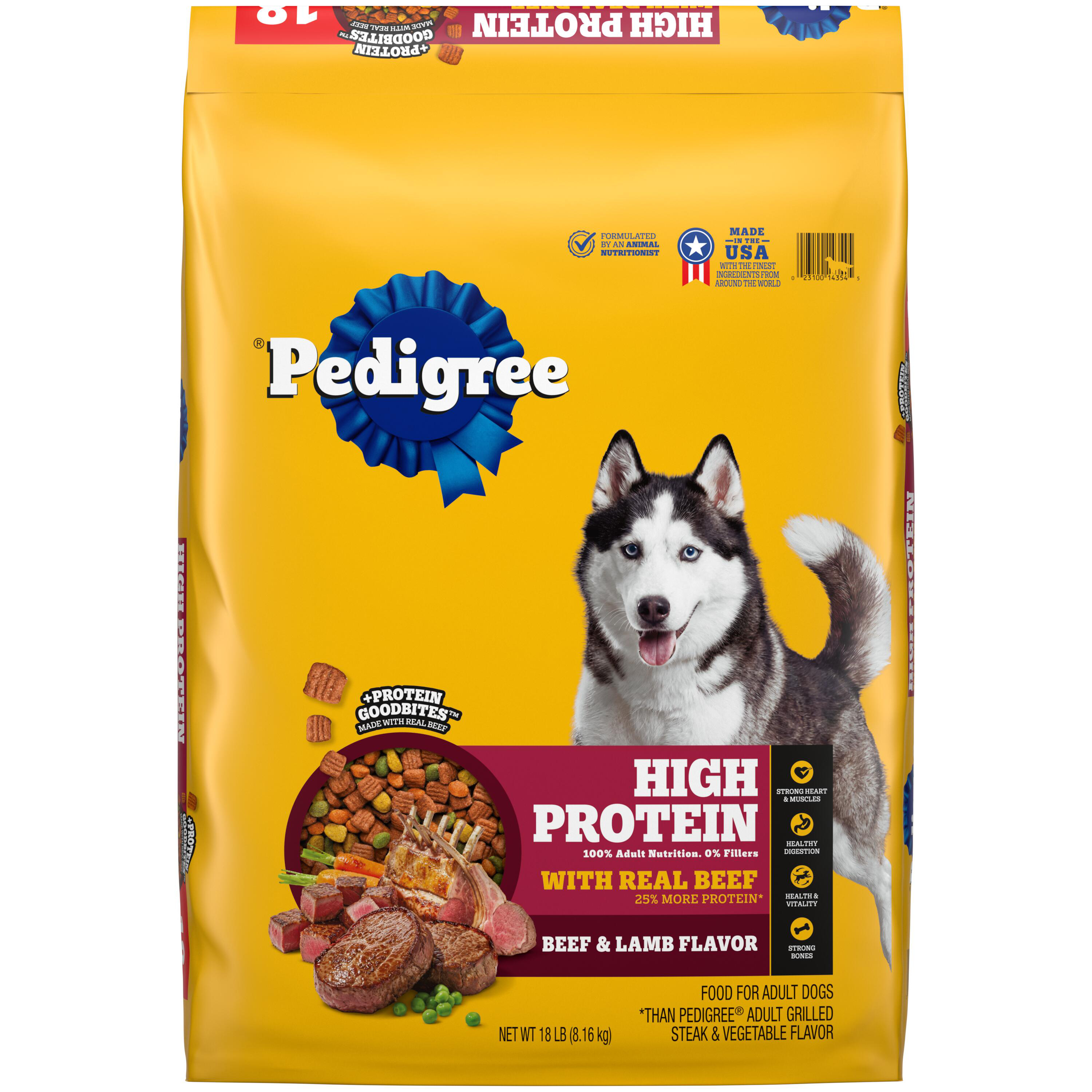Pedigree High Protein Adult Dry Dog Food, Beef and Lamb Flavor, 18 lb. Bag  | Giant Eagle | Because It Matters | Grocery Store & Pharmacy