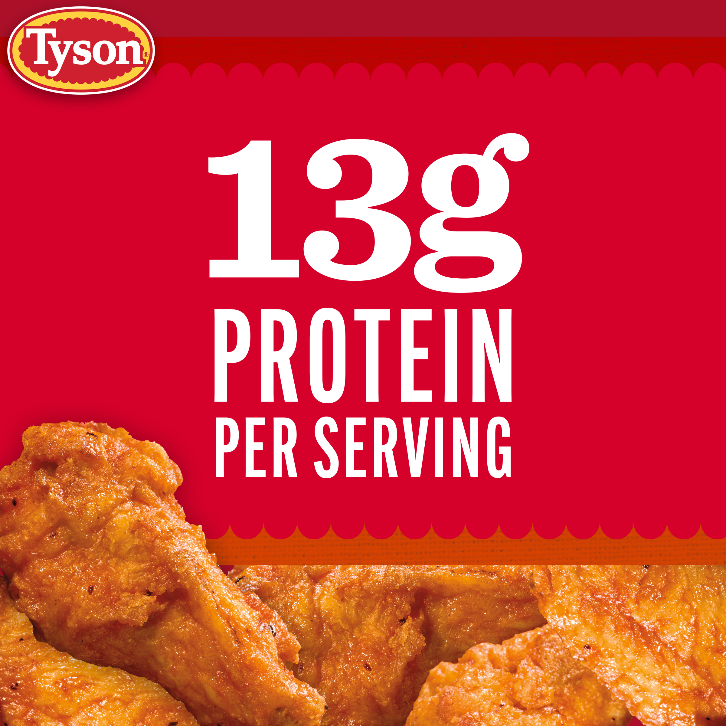 Tyson Any'tizers Frozen Buffalo Style Hot Wings Bone-in Wings, 22