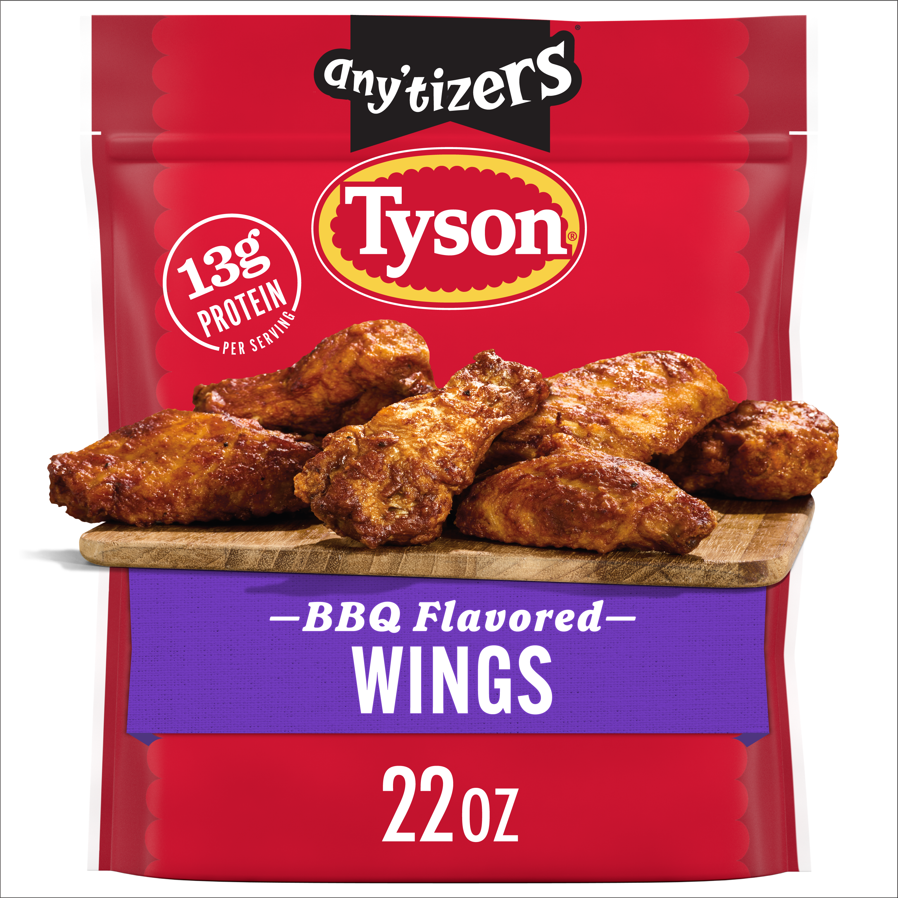 Tyson Any'tizers Frozen BBQ Flavored Chicken Wings, 22 oz Giant - Main Image