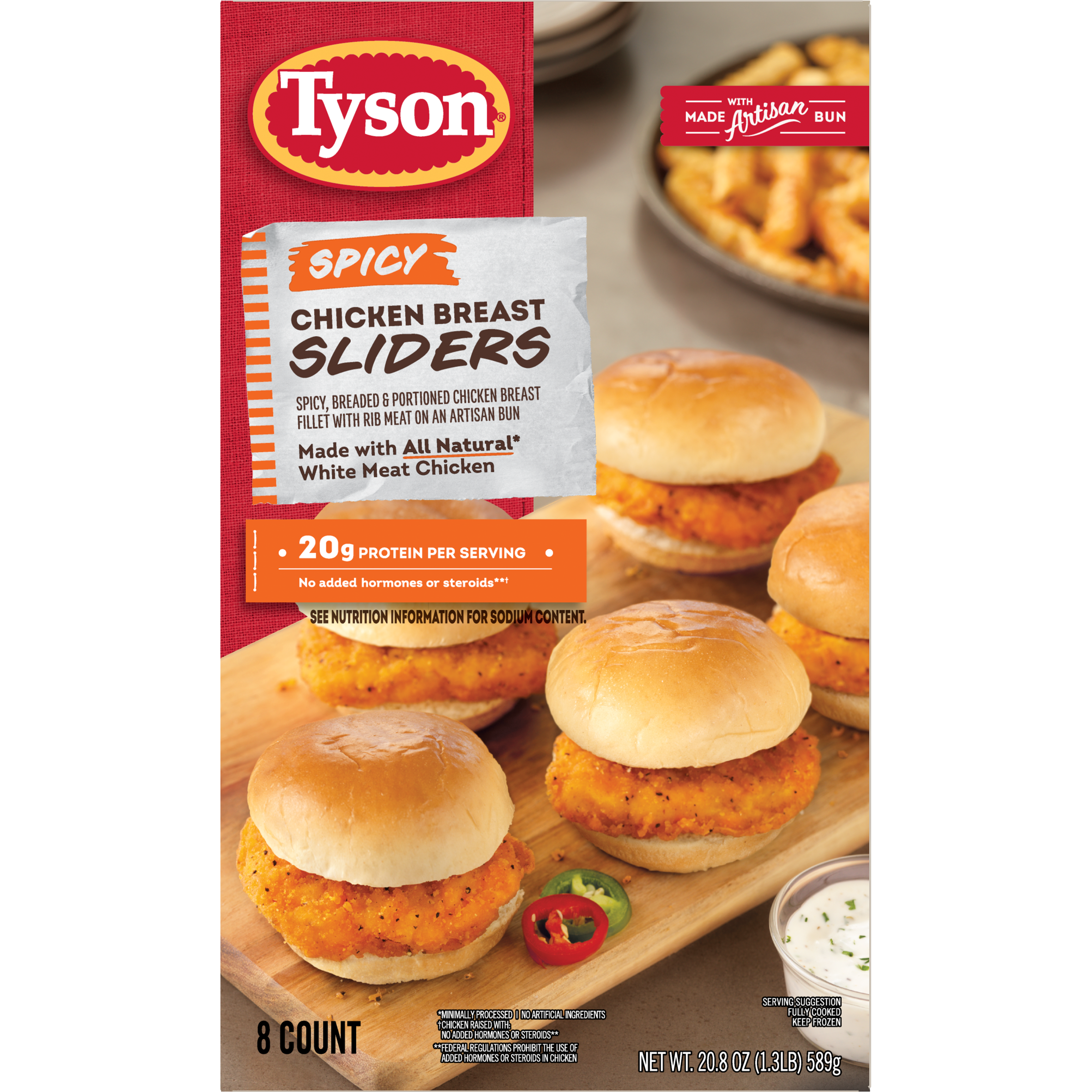 Tyson Frozen Spicy Chicken Breast Sliders, 20.8 oz, 8 ct | Giant