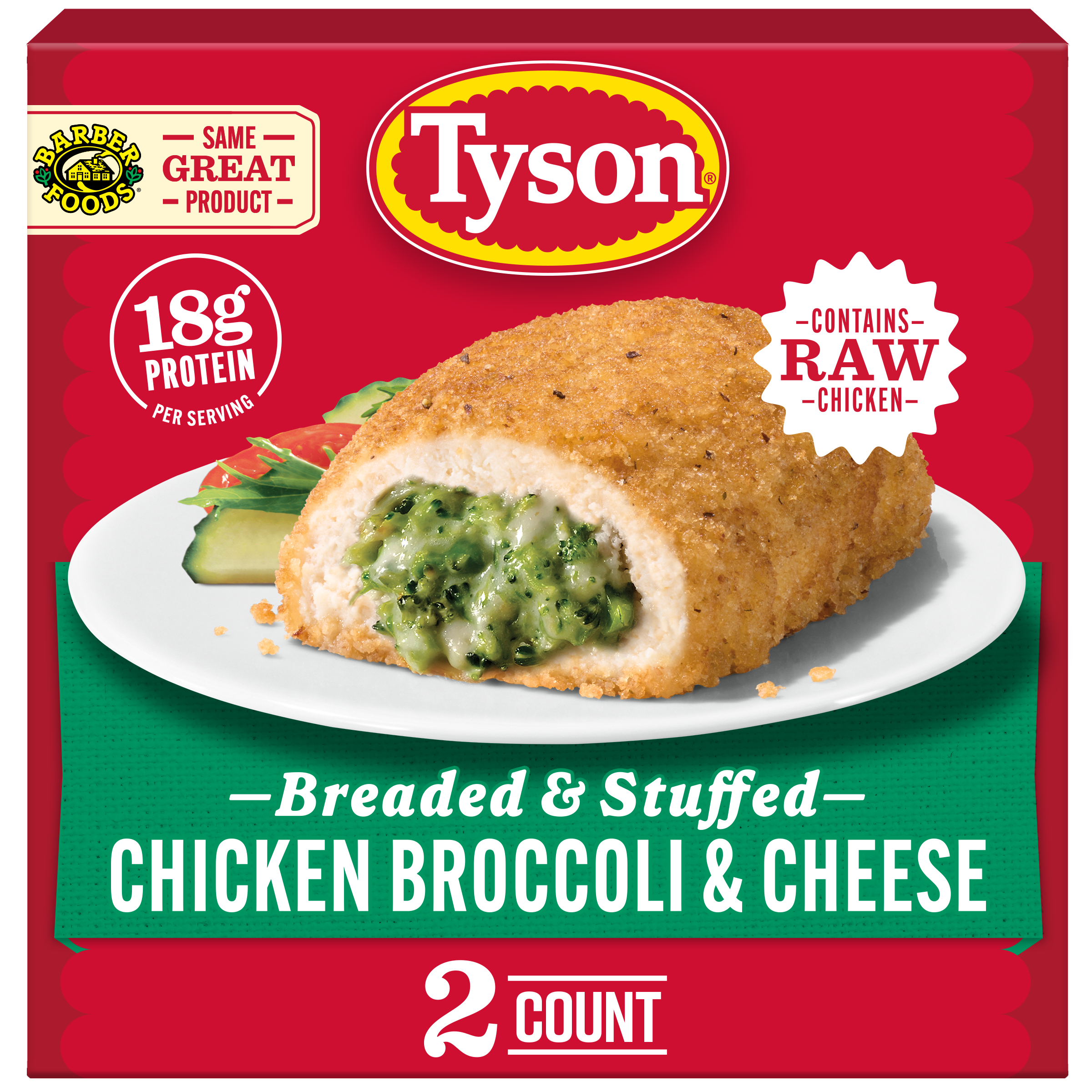 Tyson Frozen Stuffed Chicken Breasts Broccoli Cheese, 2 Count