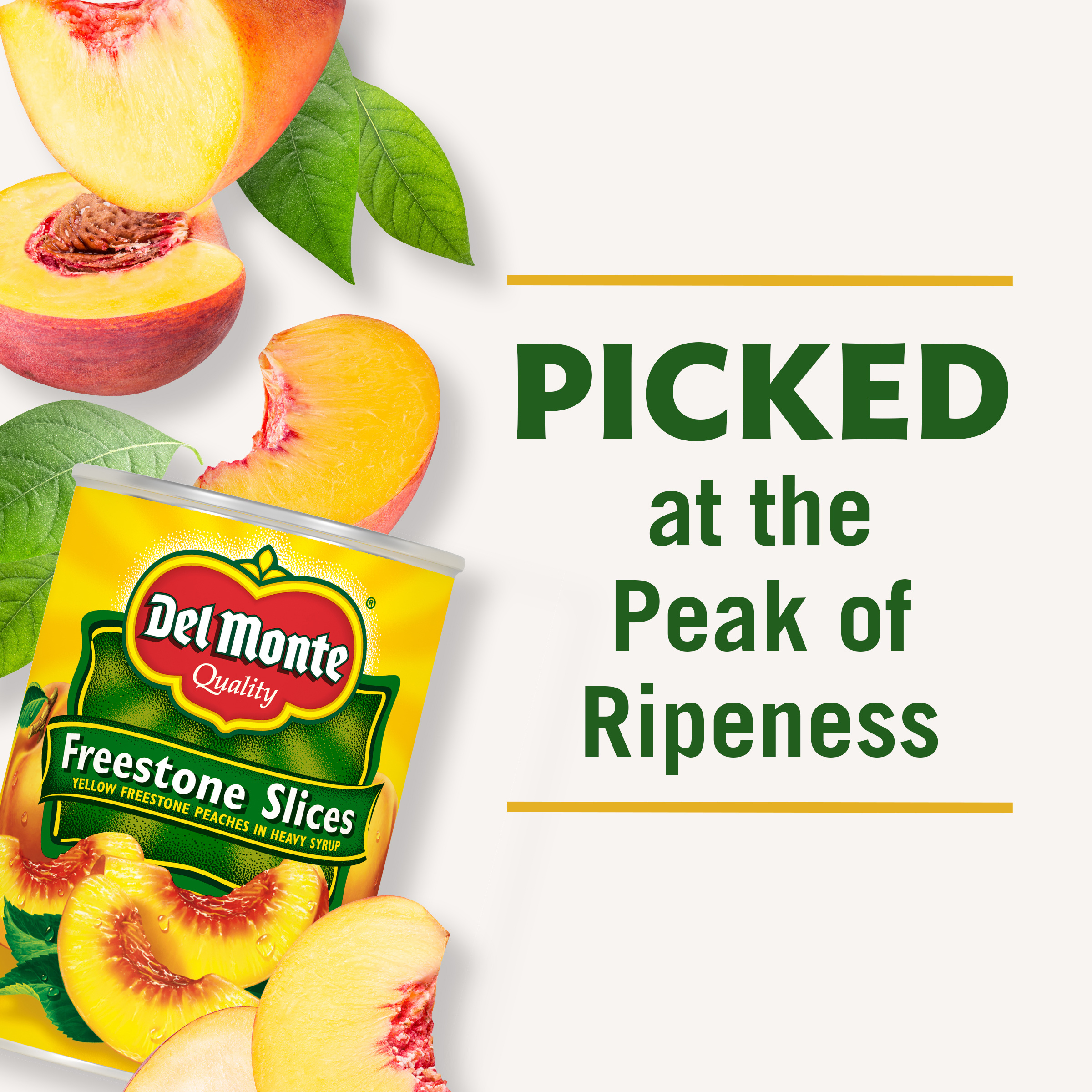 Del Monte Yellow Freestone Sliced Peaches, Canned Fruit, 15.25 oz