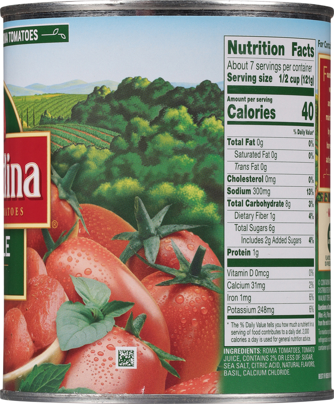 Contadina Roma Tomatoes, Whole, with Basil | Giant Eagle | Because