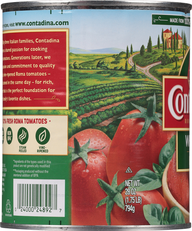 Contadina Roma Tomatoes, Whole, with Basil | Giant Eagle | Because